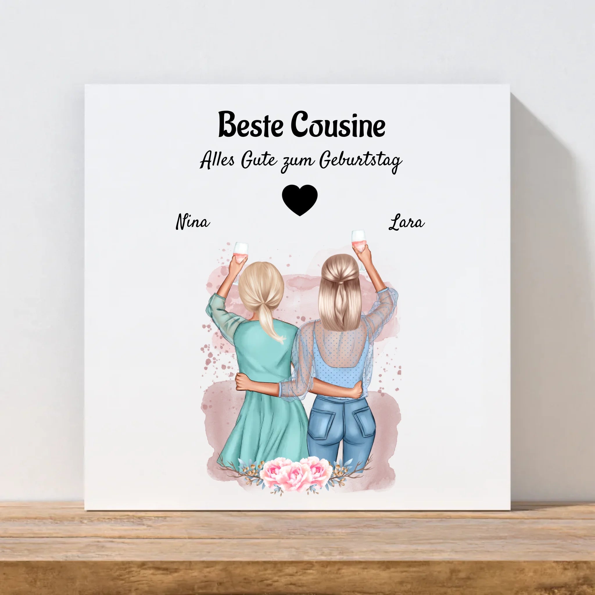 Große & Kleine Cousine Geschenk Leinwandbild - Cantty