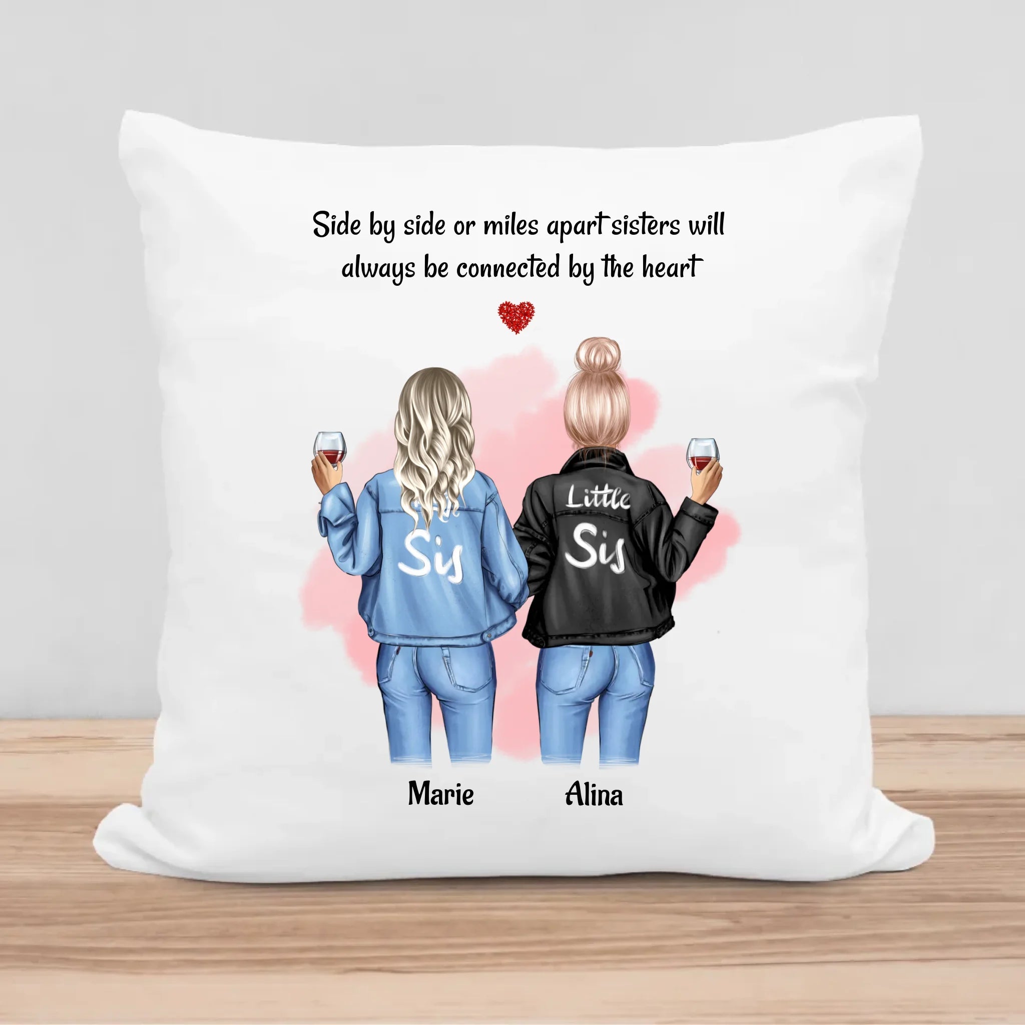 Große & kleine Schwester Kissen Geschenk personalisieren - Cantty