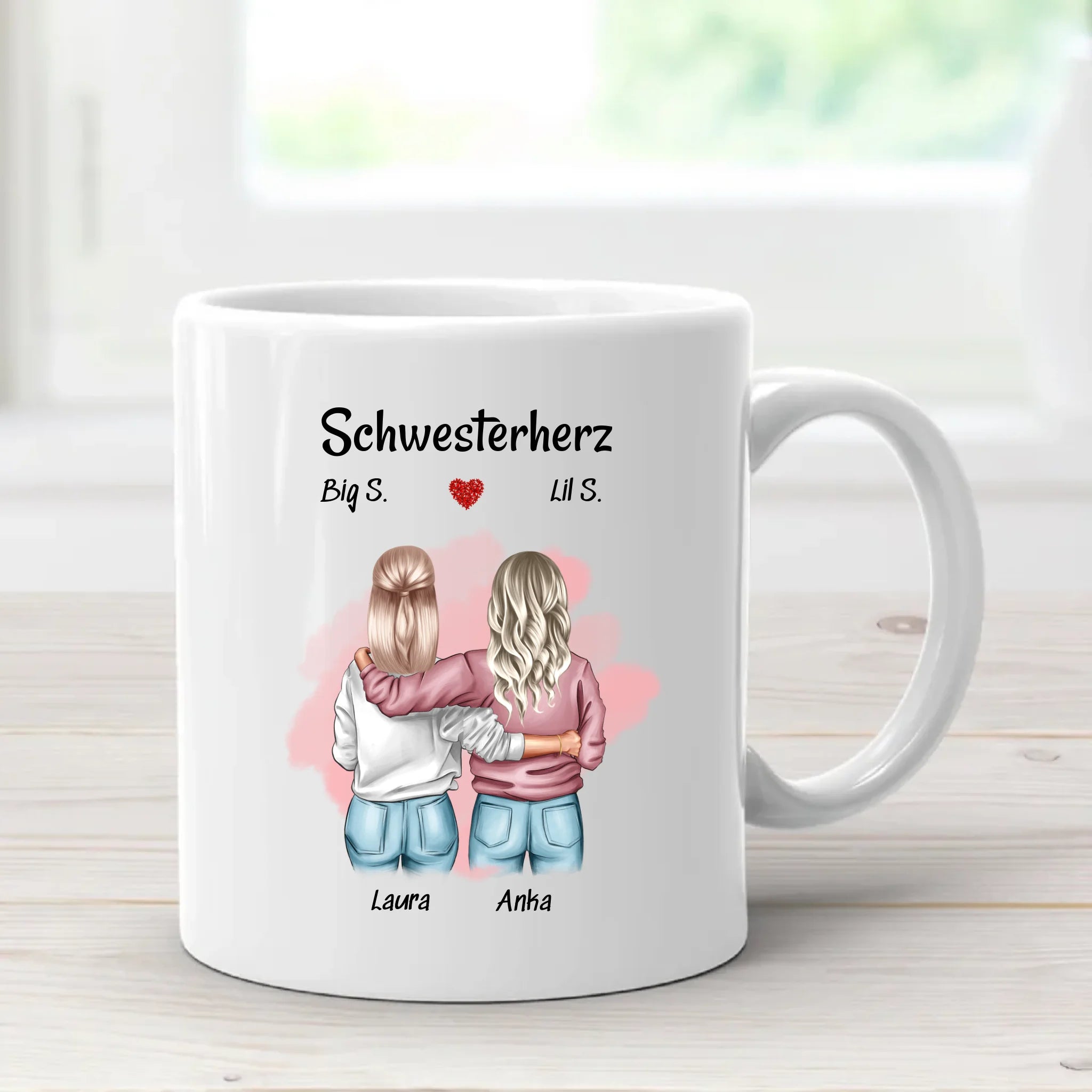 Große & Kleine Schwester Tasse personalisiert - Cantty