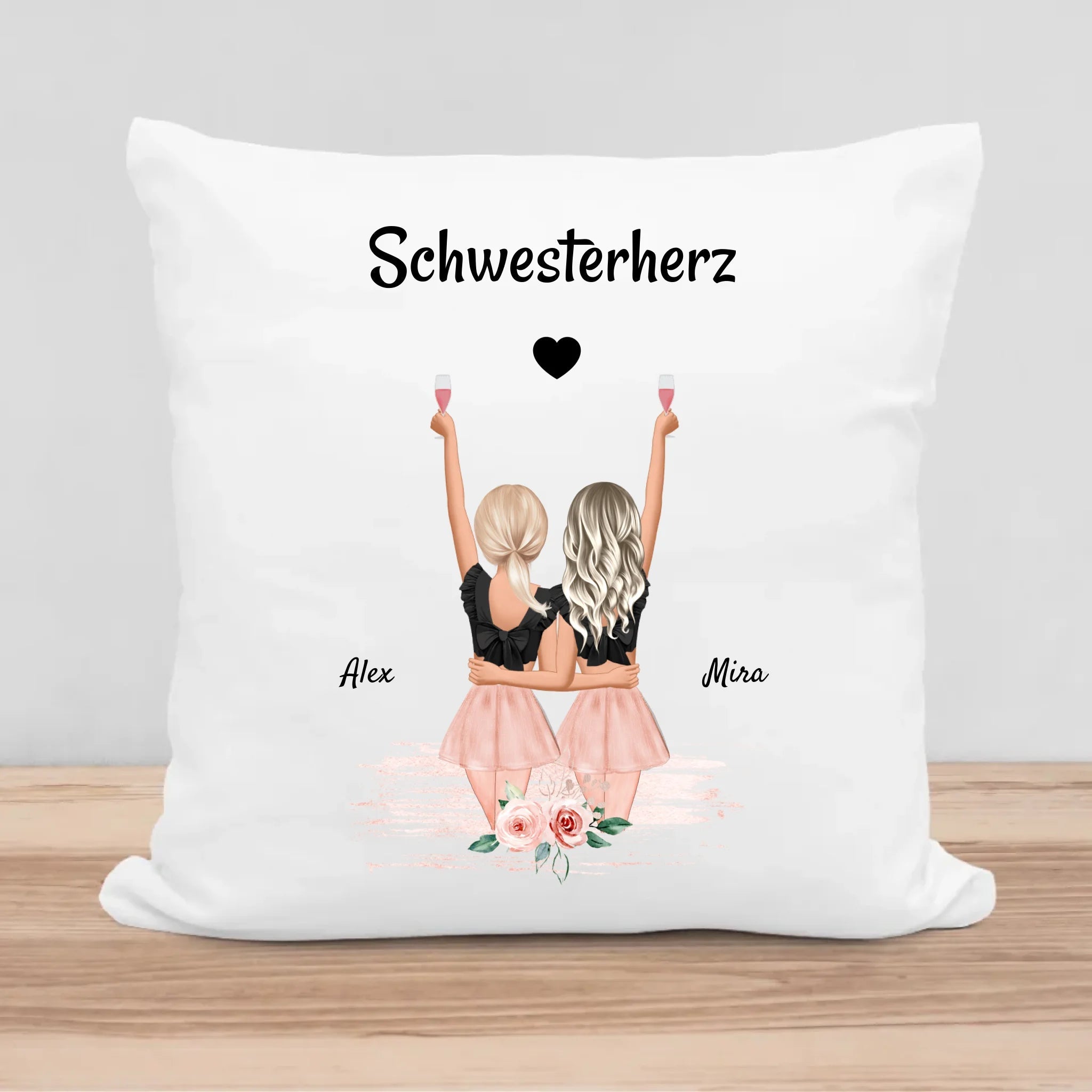 Große und Kleine Schwester Geschenk Kissen mit Spruch - Cantty