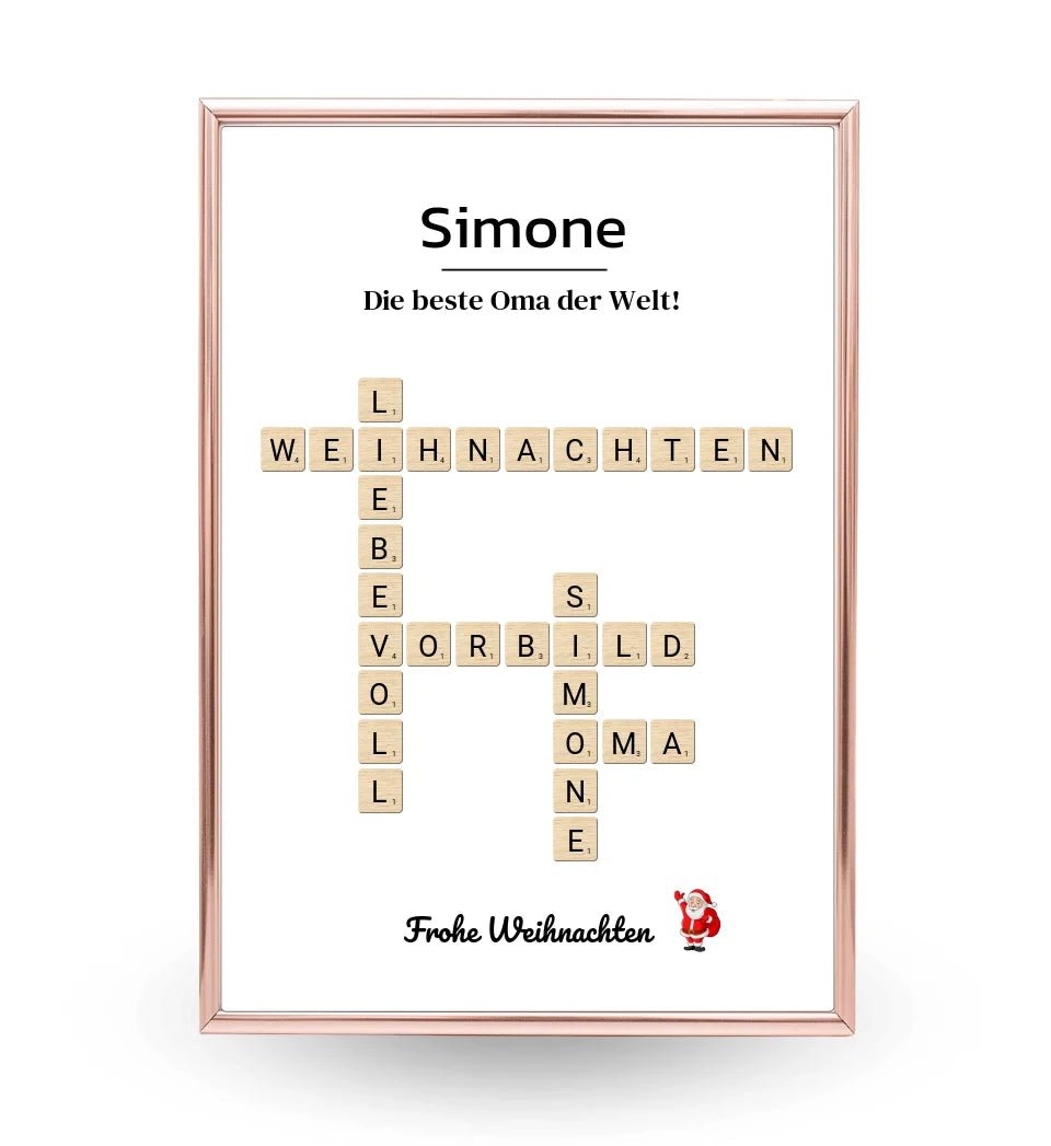 Großmutter Weihnachtsgeschenk Bild Scrabble Style personalisierbar - Cantty