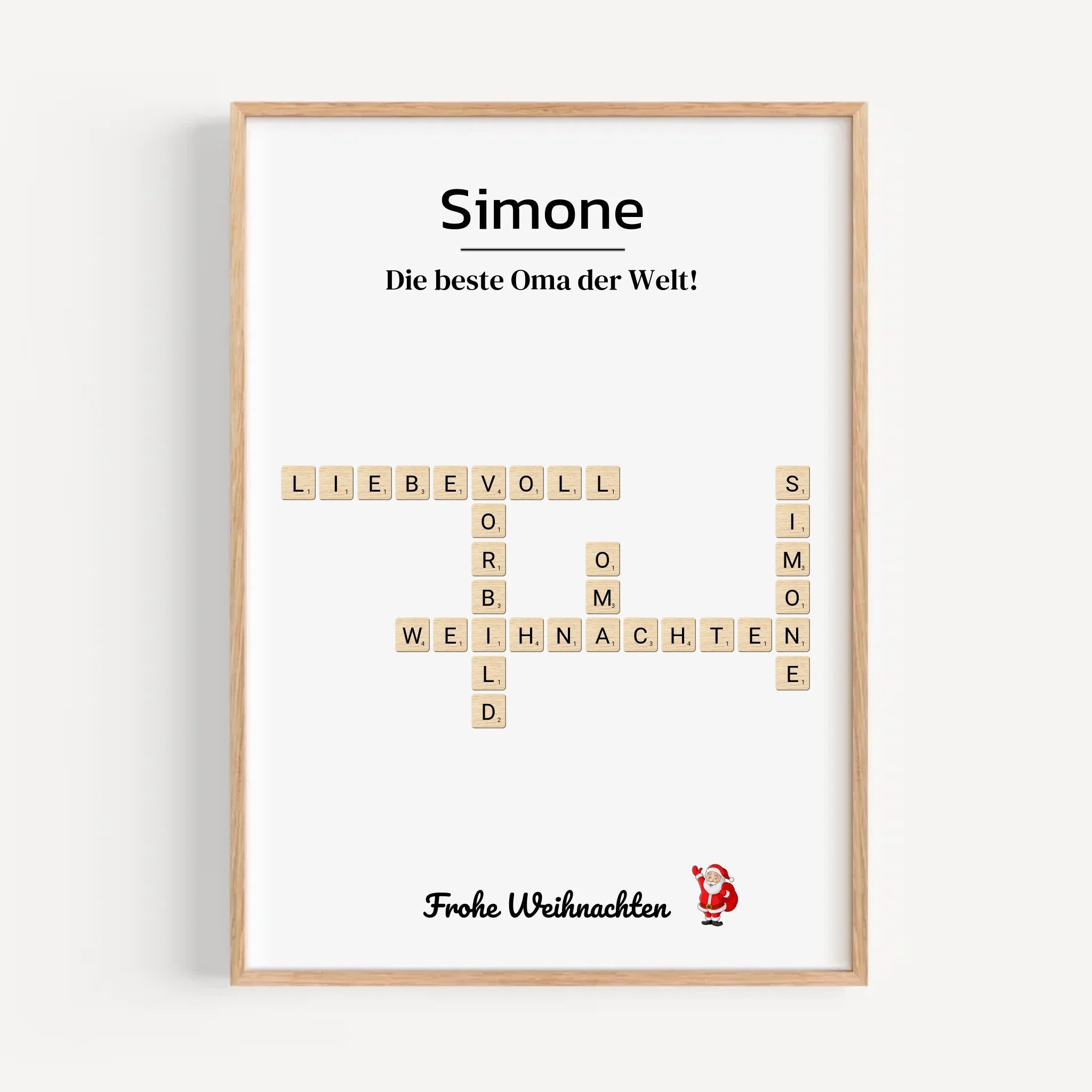 Großmutter Weihnachtsgeschenk Bild Scrabble Style personalisierbar - Cantty