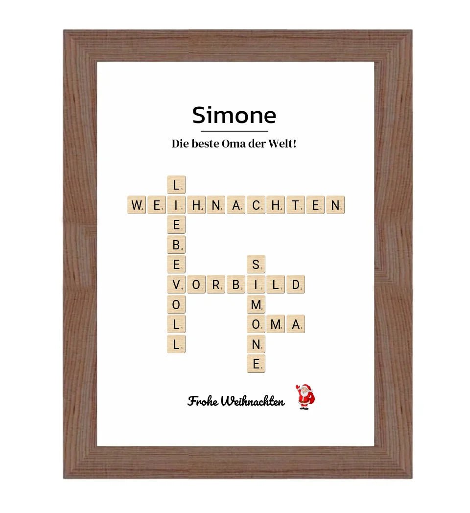 Großmutter Weihnachtsgeschenk Bild Scrabble Style personalisierbar - Cantty