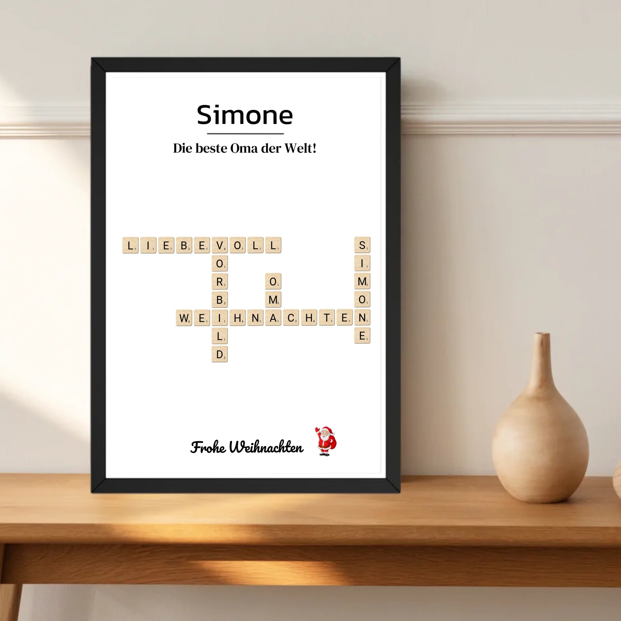 Großmutter Weihnachtsgeschenk Bild Scrabble Style personalisierbar - Cantty