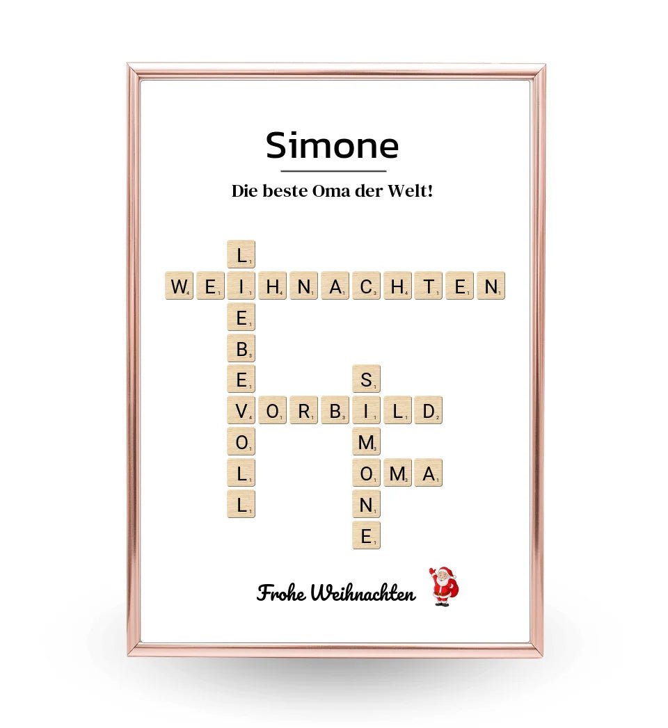 Großmutter Weihnachtsgeschenk Bild Scrabble Style personalisierbar - Cantty