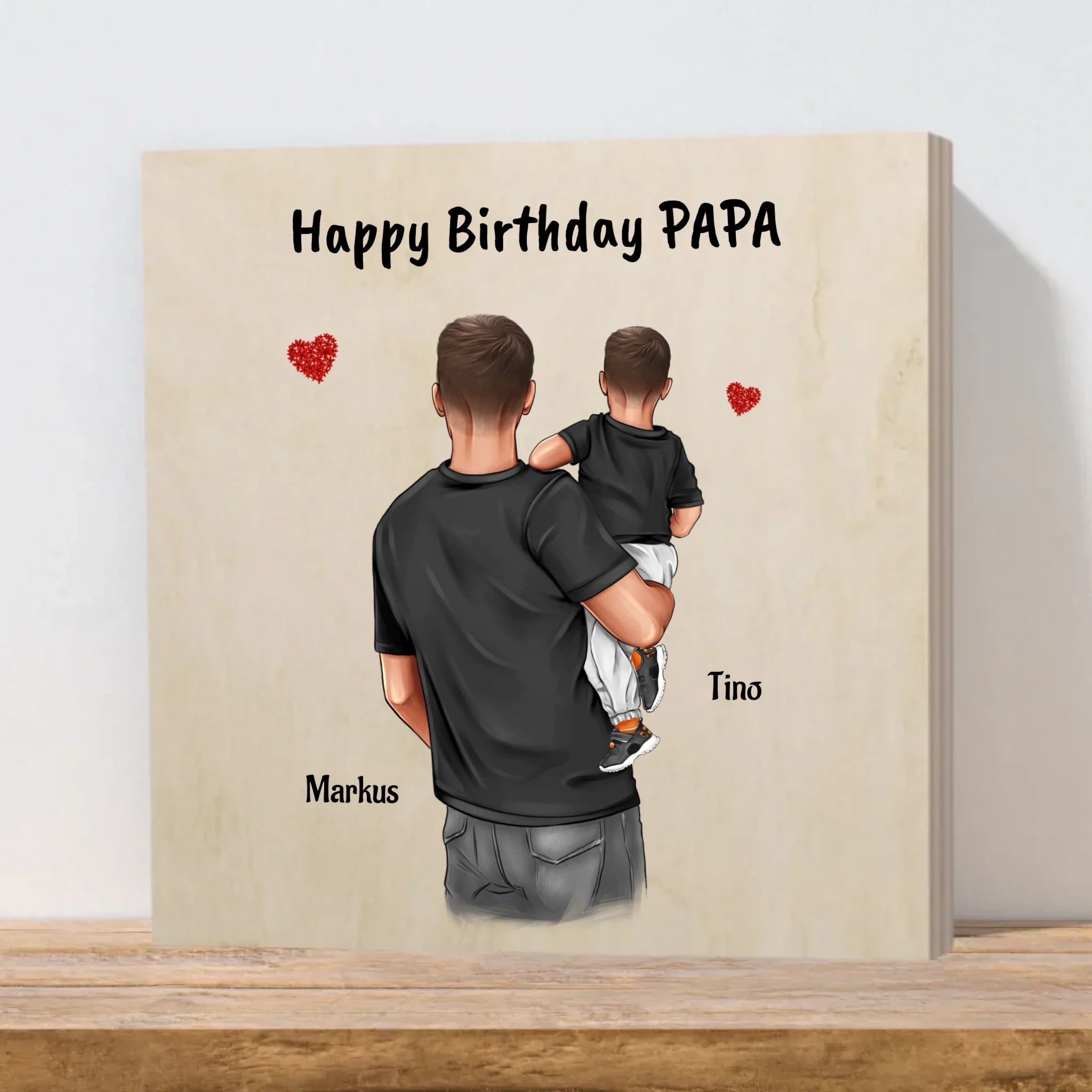 Happy Birthday Papa Sohn Holzbild Geschenk - Cantty