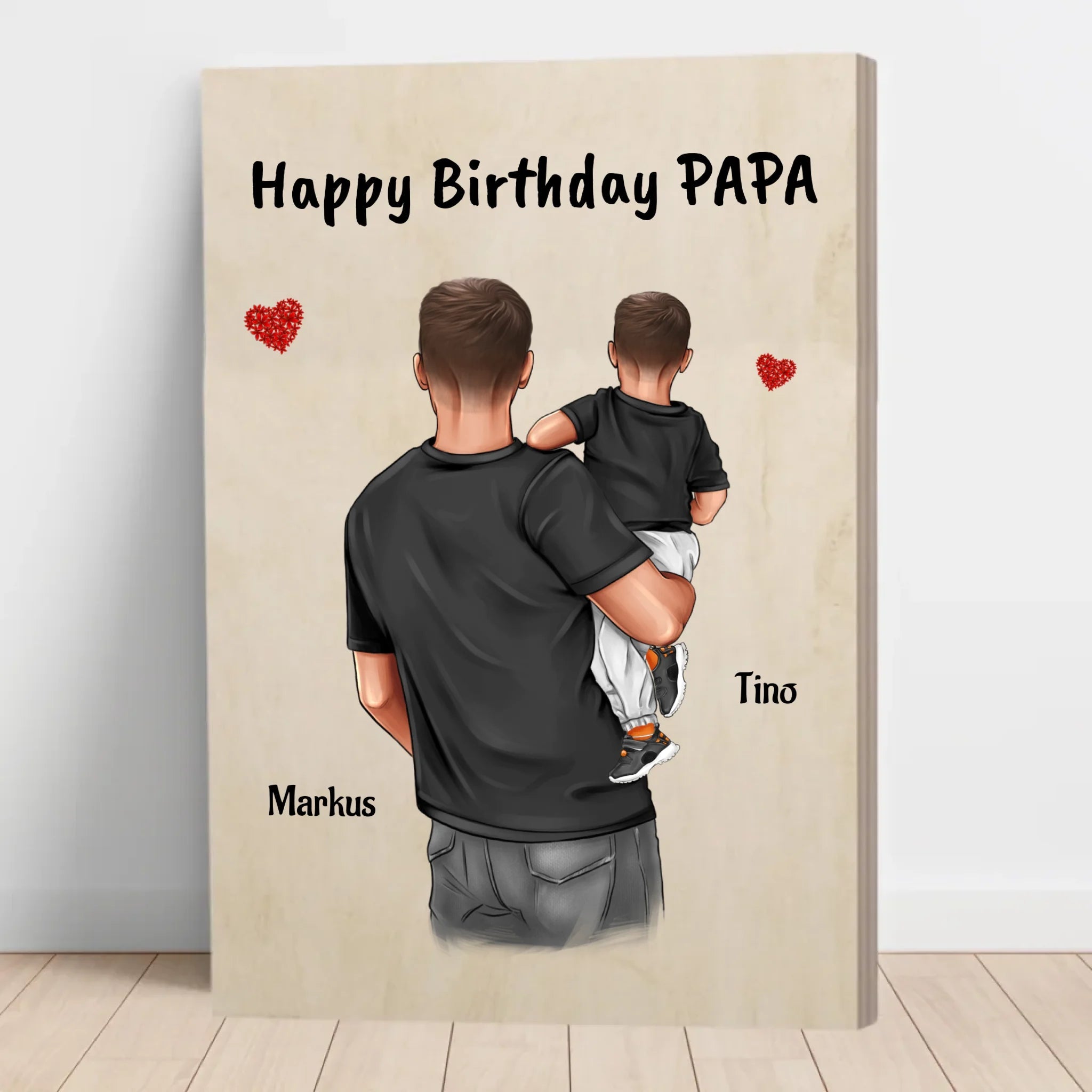 Happy Birthday Papa Sohn Holzbild Geschenk - Cantty