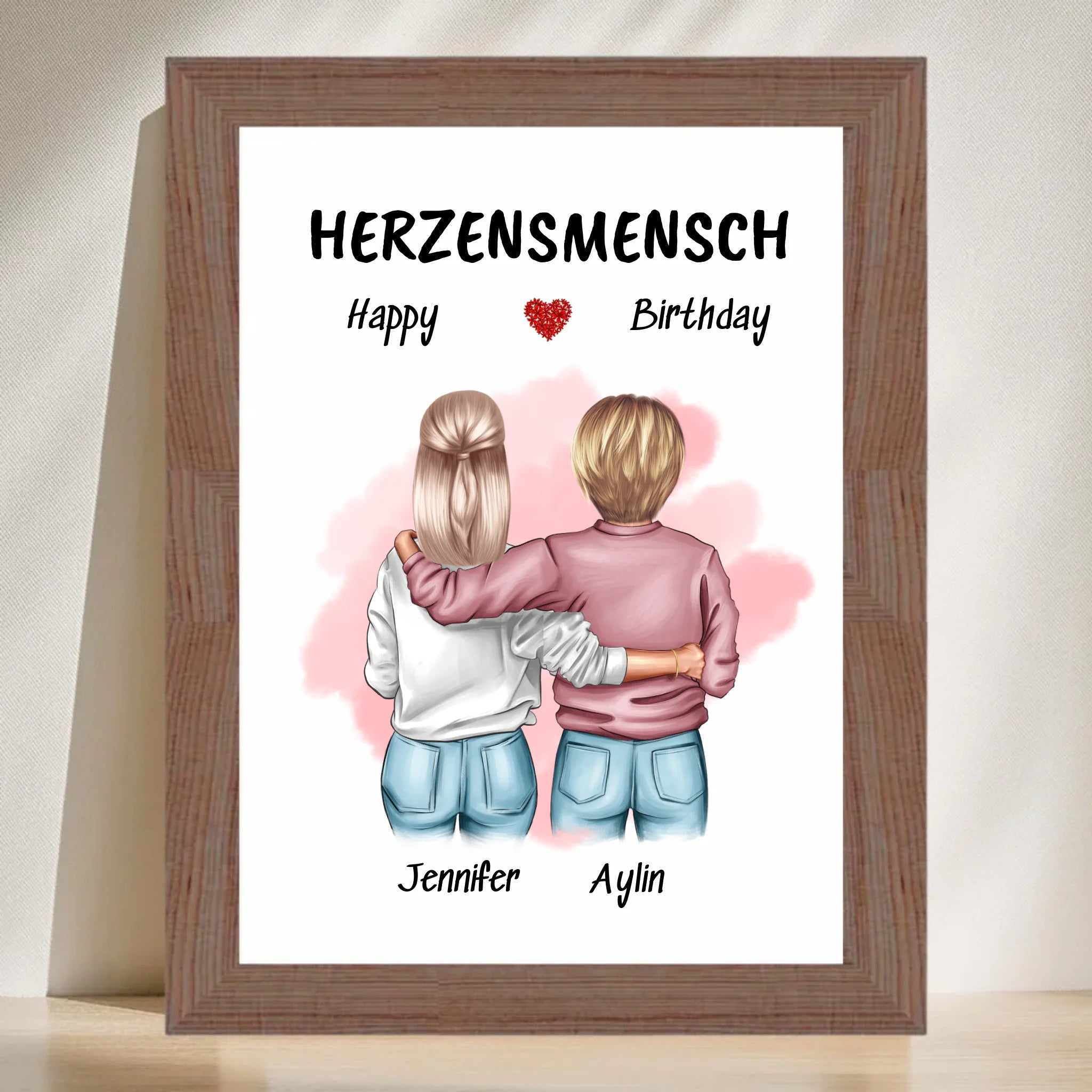 Herzensmensch Bild Geschenk zum Geburtstag personalisiert - Cantty