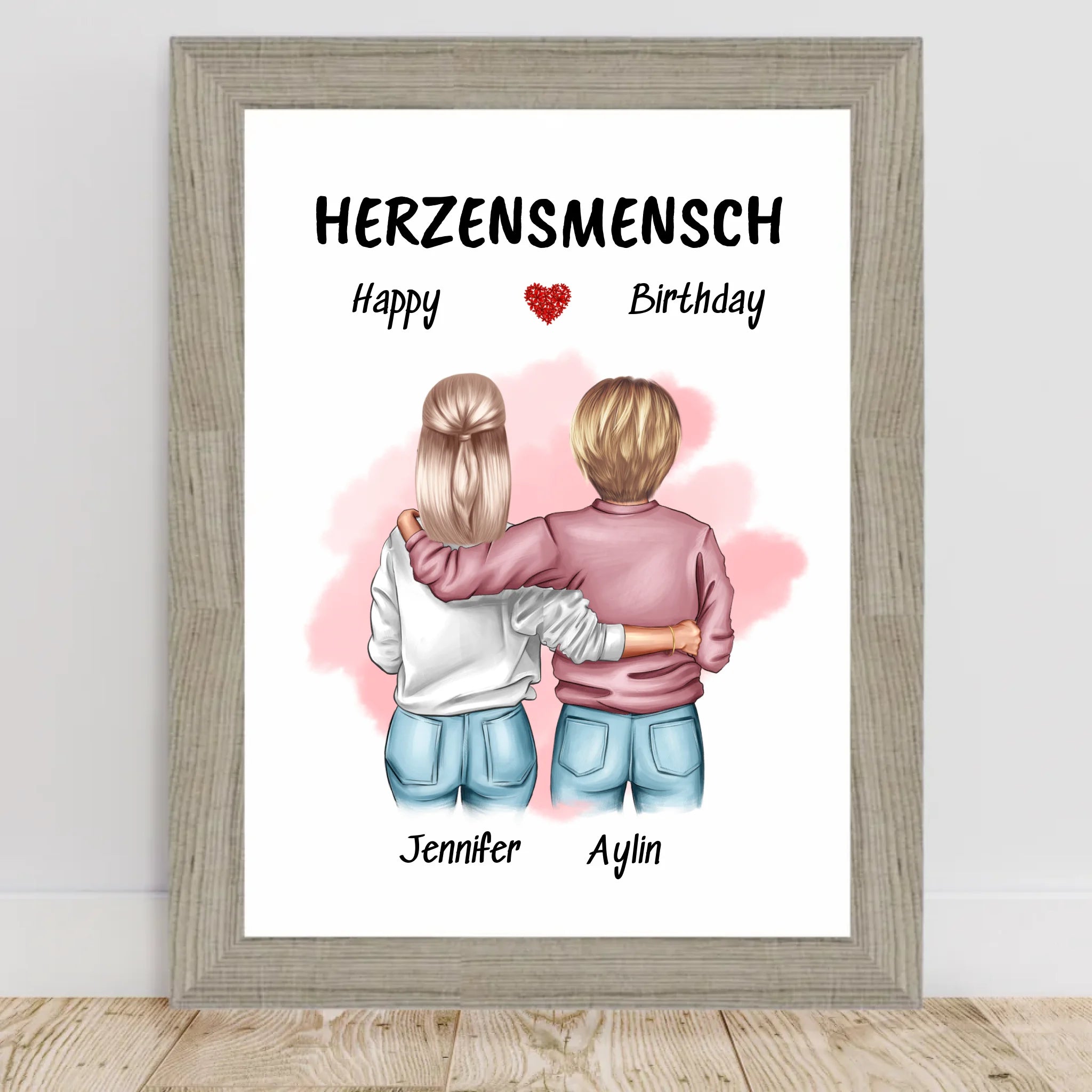 Herzensmensch Bild Geschenk zum Geburtstag personalisiert - Cantty