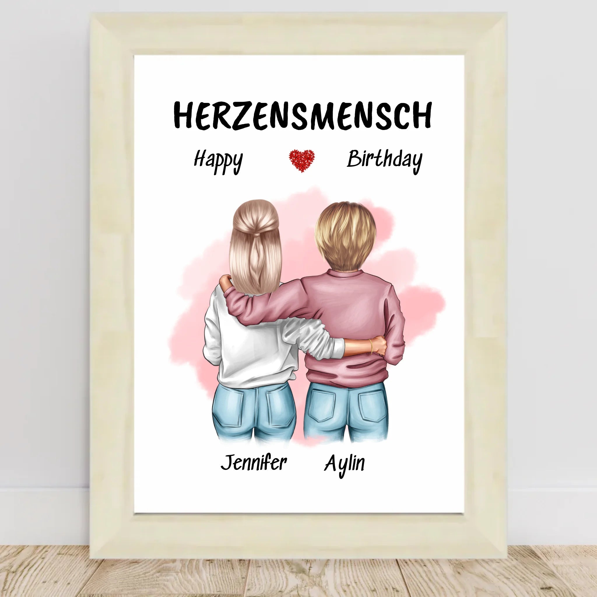 Herzensmensch Bild Geschenk zum Geburtstag personalisiert - Cantty