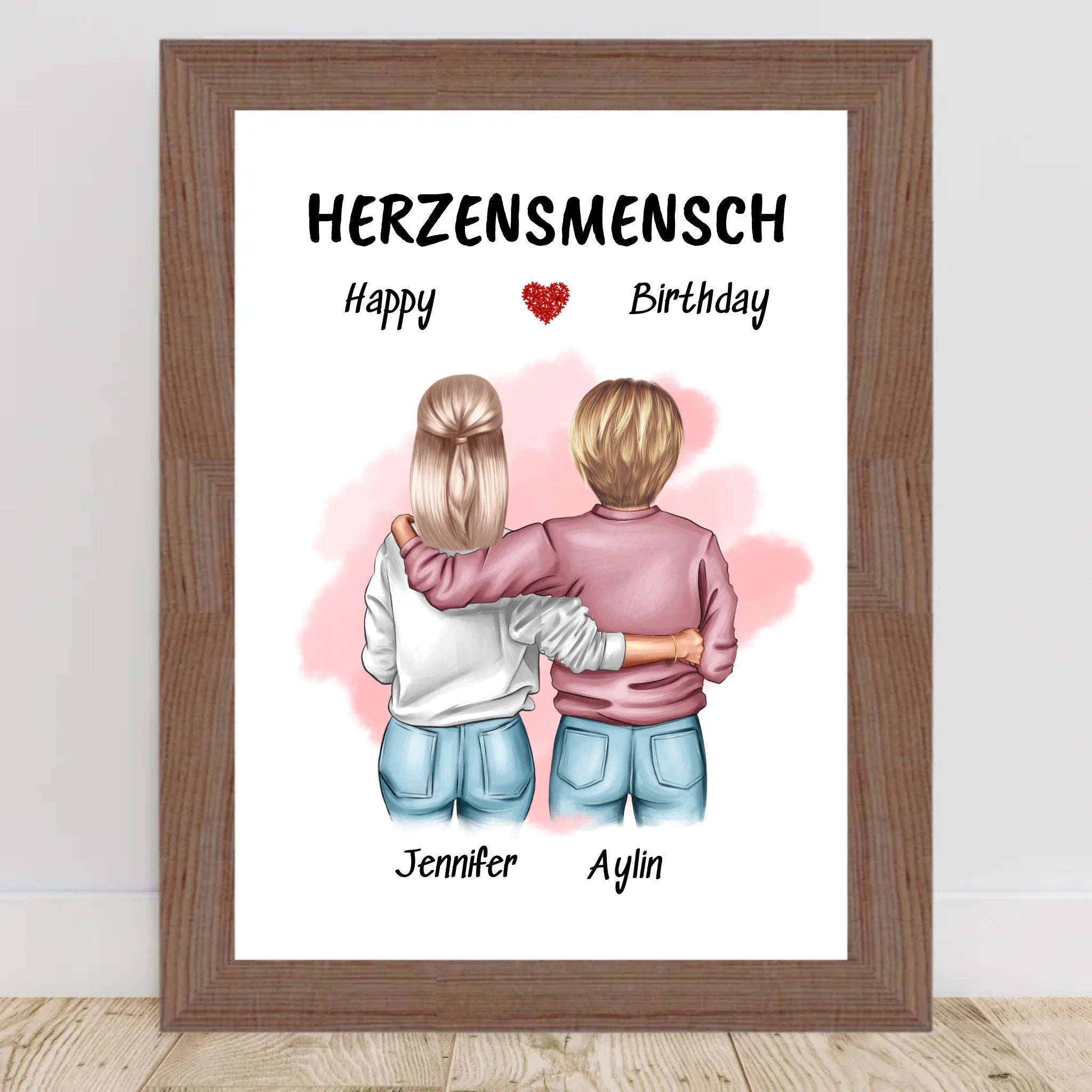 Herzensmensch Bild Geschenk zum Geburtstag personalisiert - Cantty