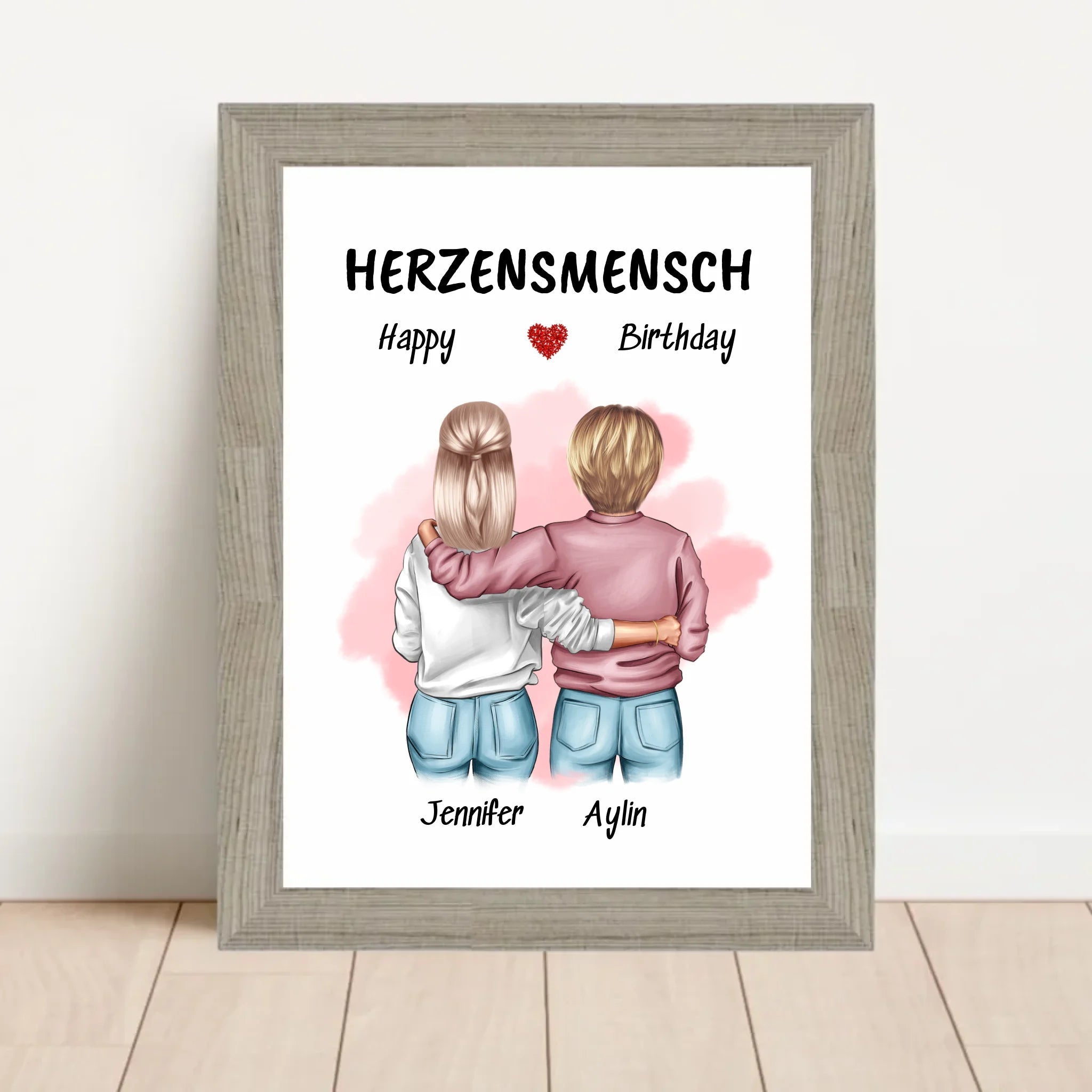 Herzensmensch Bild Geschenk zum Geburtstag personalisiert - Cantty