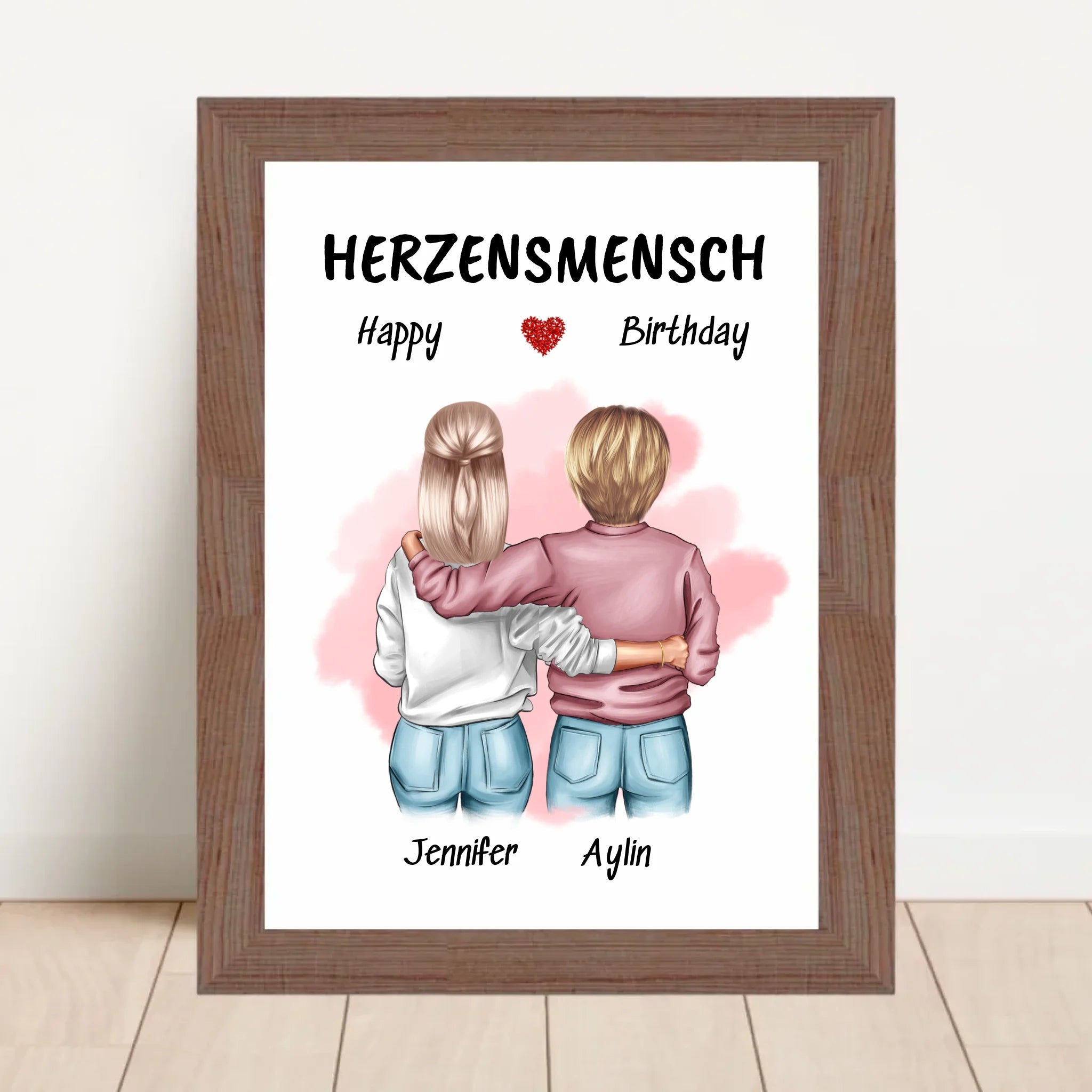 Herzensmensch Bild Geschenk zum Geburtstag personalisiert - Cantty