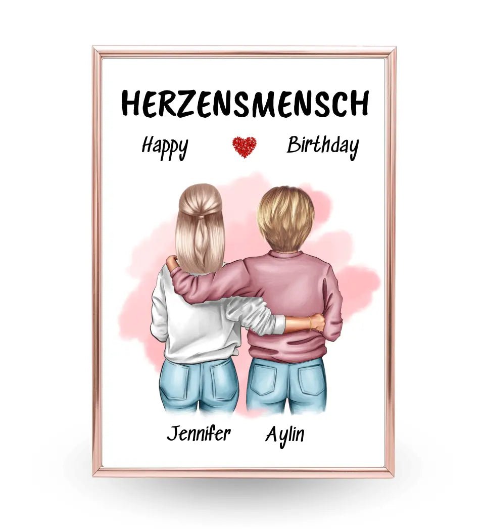 Herzensmensch Bild Geschenk zum Geburtstag personalisiert - Cantty