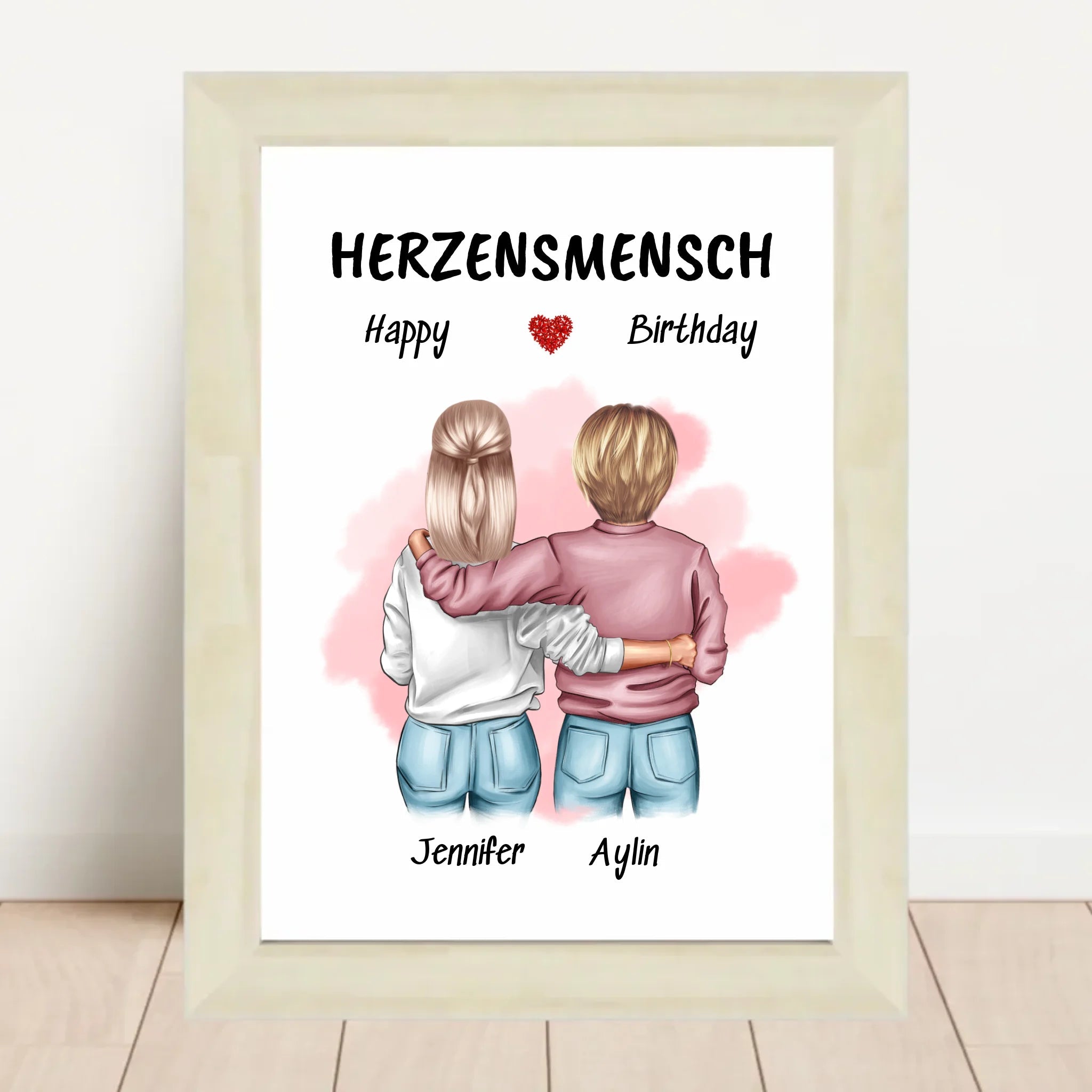 Herzensmensch Bild Geschenk zum Geburtstag personalisiert - Cantty