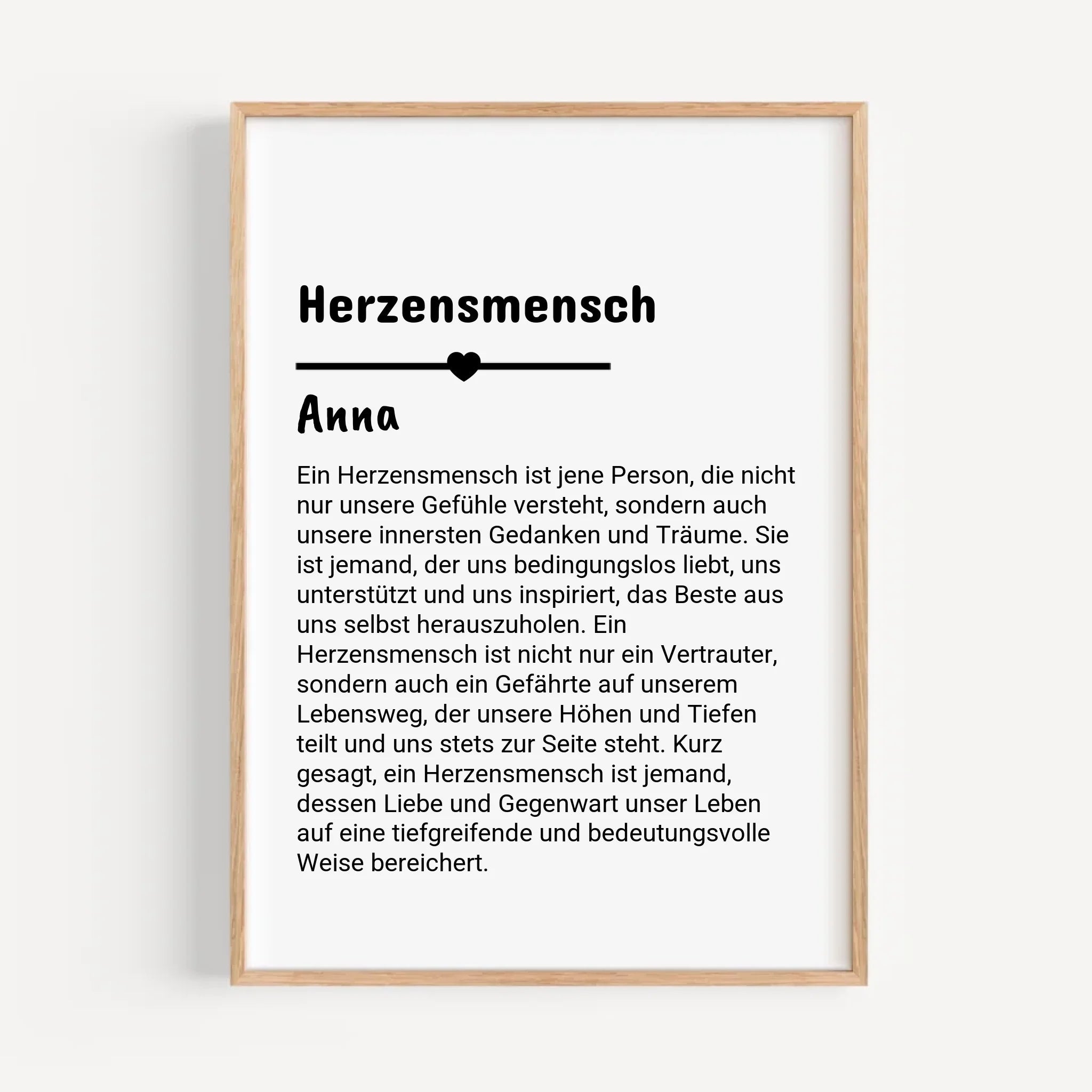 Herzensmensch Definition Poster Geschenk personalisiert - Cantty