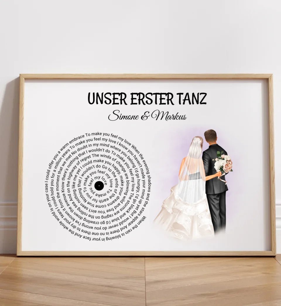 Hochzeit erster Tanz Jahrestag & Hochzeitstag Jubiläum Andenken Bild Geschenk - Cantty