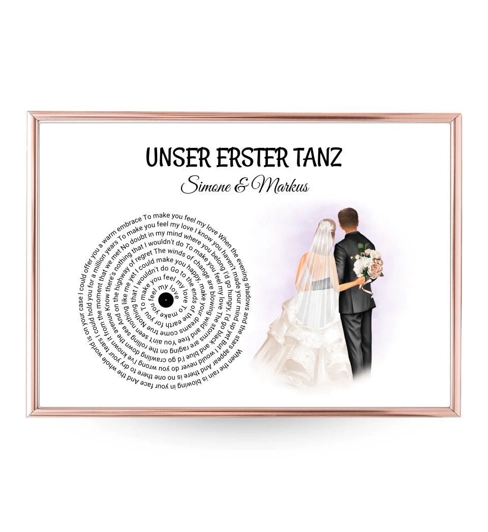 Hochzeit erster Tanz Jahrestag & Hochzeitstag Jubiläum Andenken Bild Geschenk - Cantty