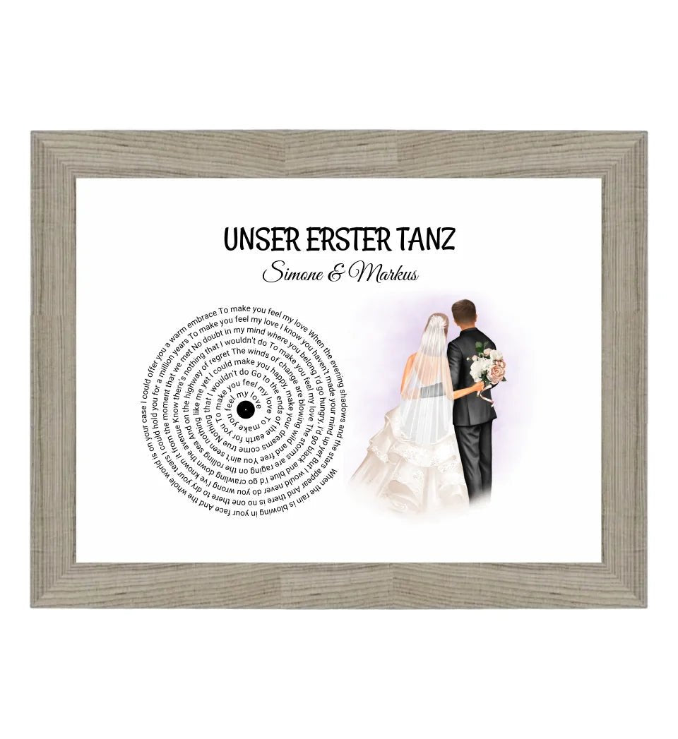 Hochzeit erster Tanz Jahrestag & Hochzeitstag Jubiläum Andenken Bild Geschenk - Cantty