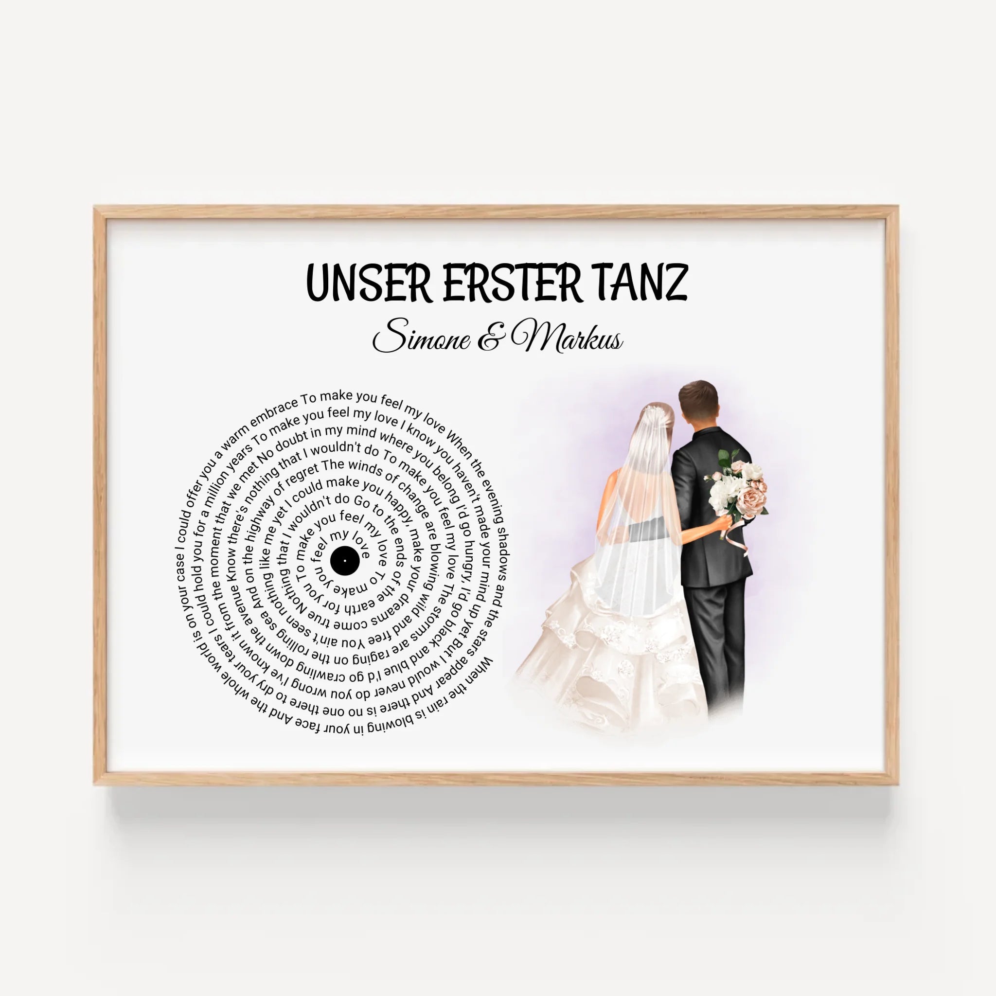 Hochzeit erster Tanz Jahrestag & Hochzeitstag Jubiläum Andenken Bild Geschenk - Cantty