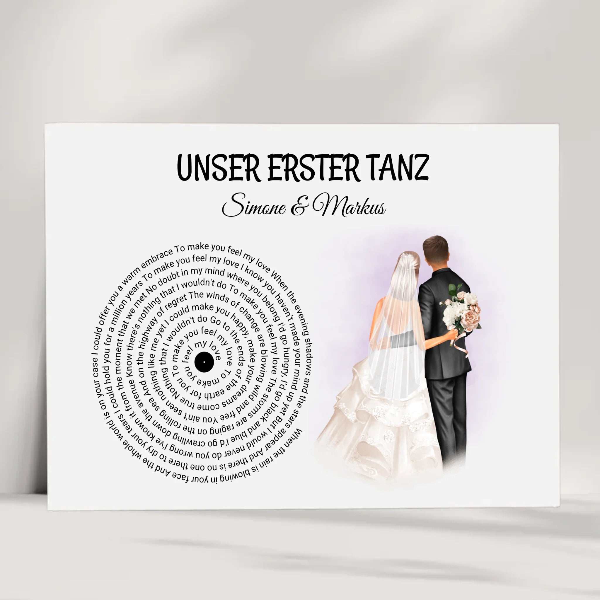 Hochzeit erster Tanz Jahrestag & Hochzeitstag Jubiläum Andenken Bild Geschenk - Cantty