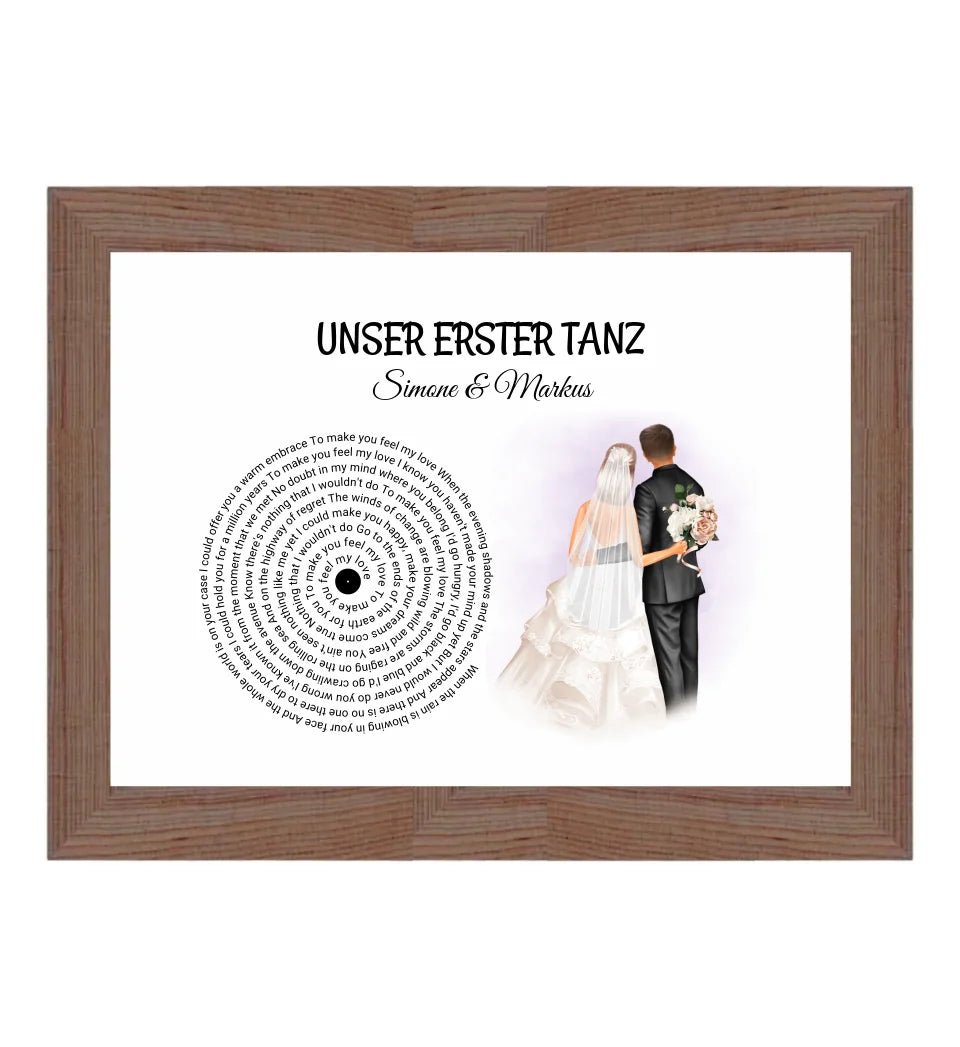 Hochzeit erster Tanz Jahrestag & Hochzeitstag Jubiläum Andenken Bild Geschenk - Cantty