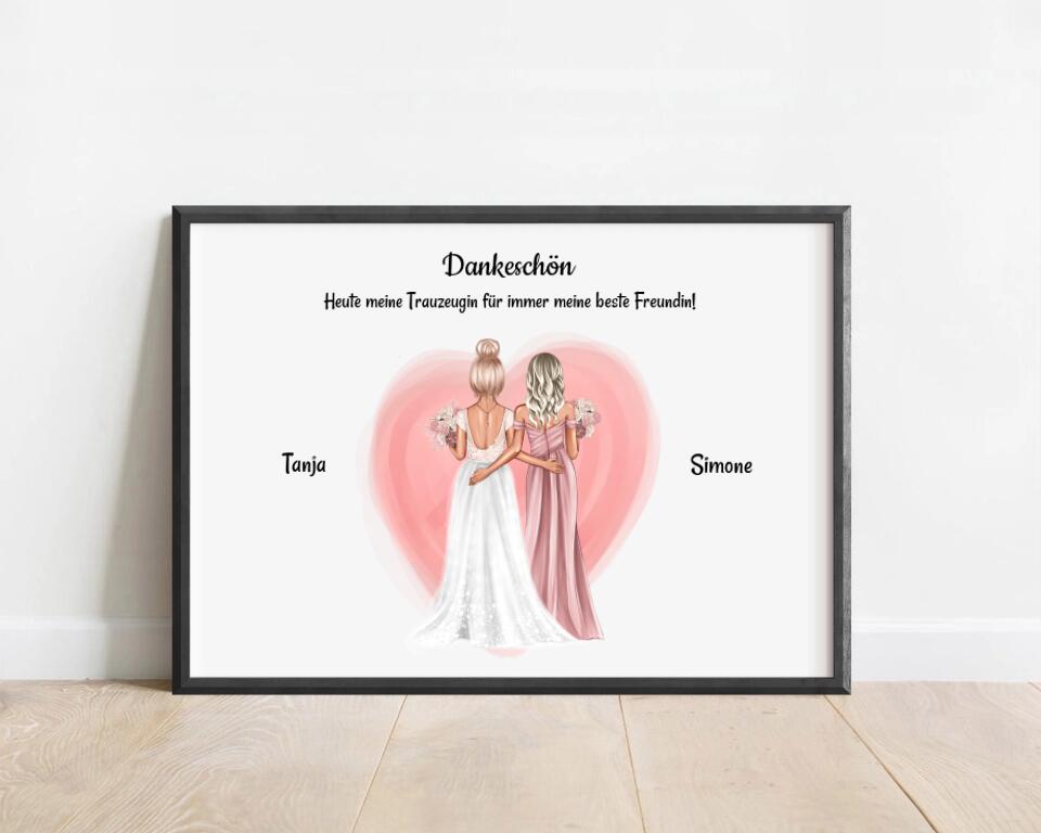 Hochzeit Geschenk Beste Freundin Poster - Cantty