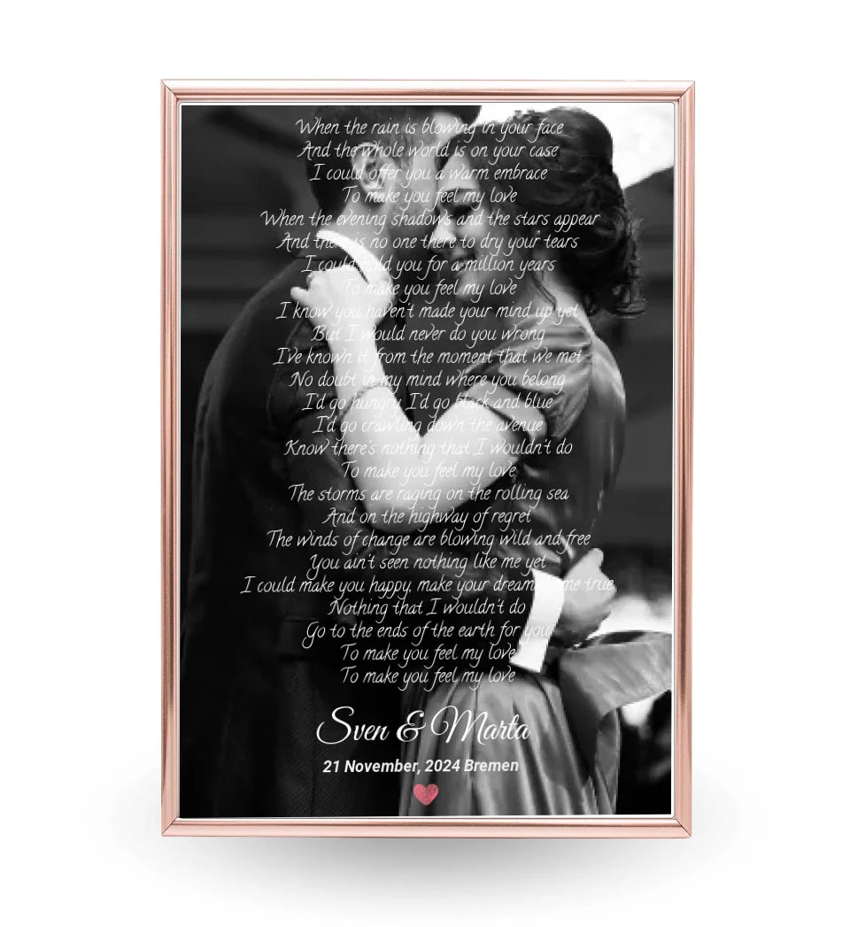 Hochzeit Songtext erster Tanz Bild mit Foto Geschenk - Cantty