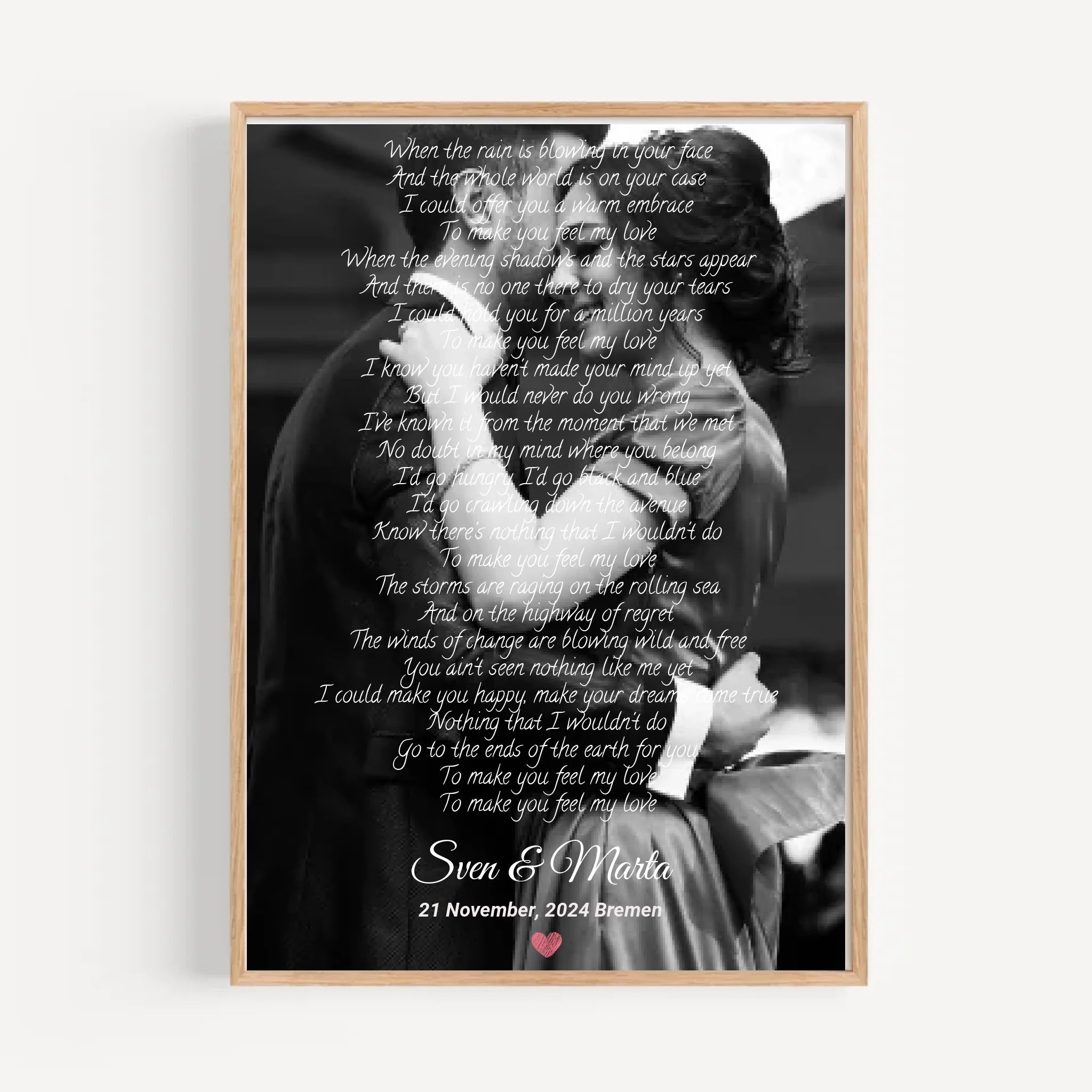 Hochzeit Songtext erster Tanz Bild mit Foto Geschenk - Cantty