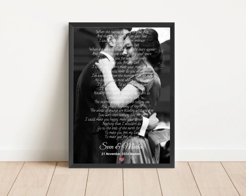 Hochzeit Songtext erster Tanz Bild mit Foto Geschenk - Cantty