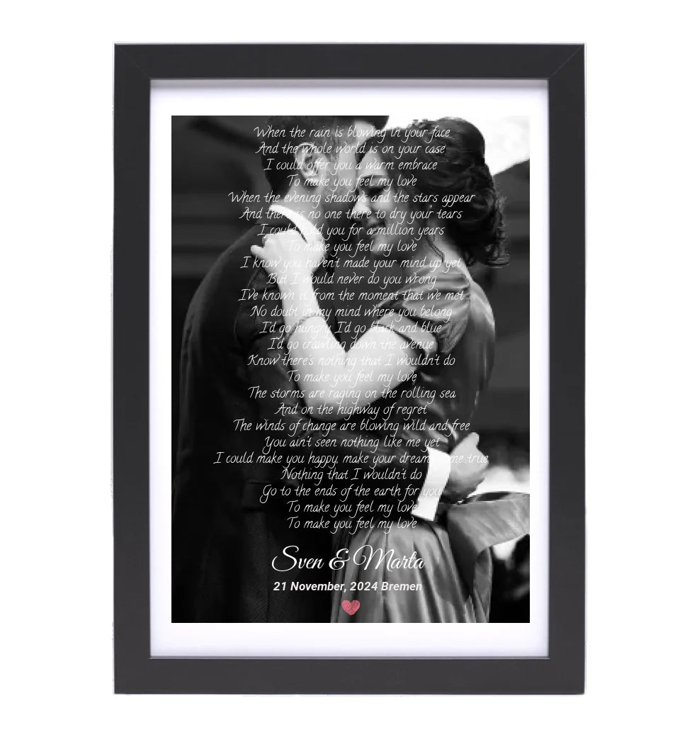 Hochzeit Songtext erster Tanz Bild mit Foto Geschenk - Cantty