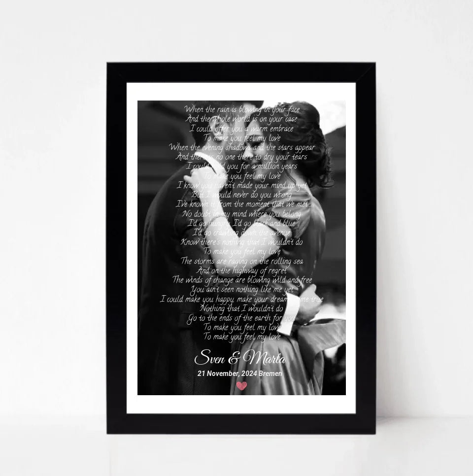 Hochzeit Songtext erster Tanz Bild mit Foto Geschenk - Cantty