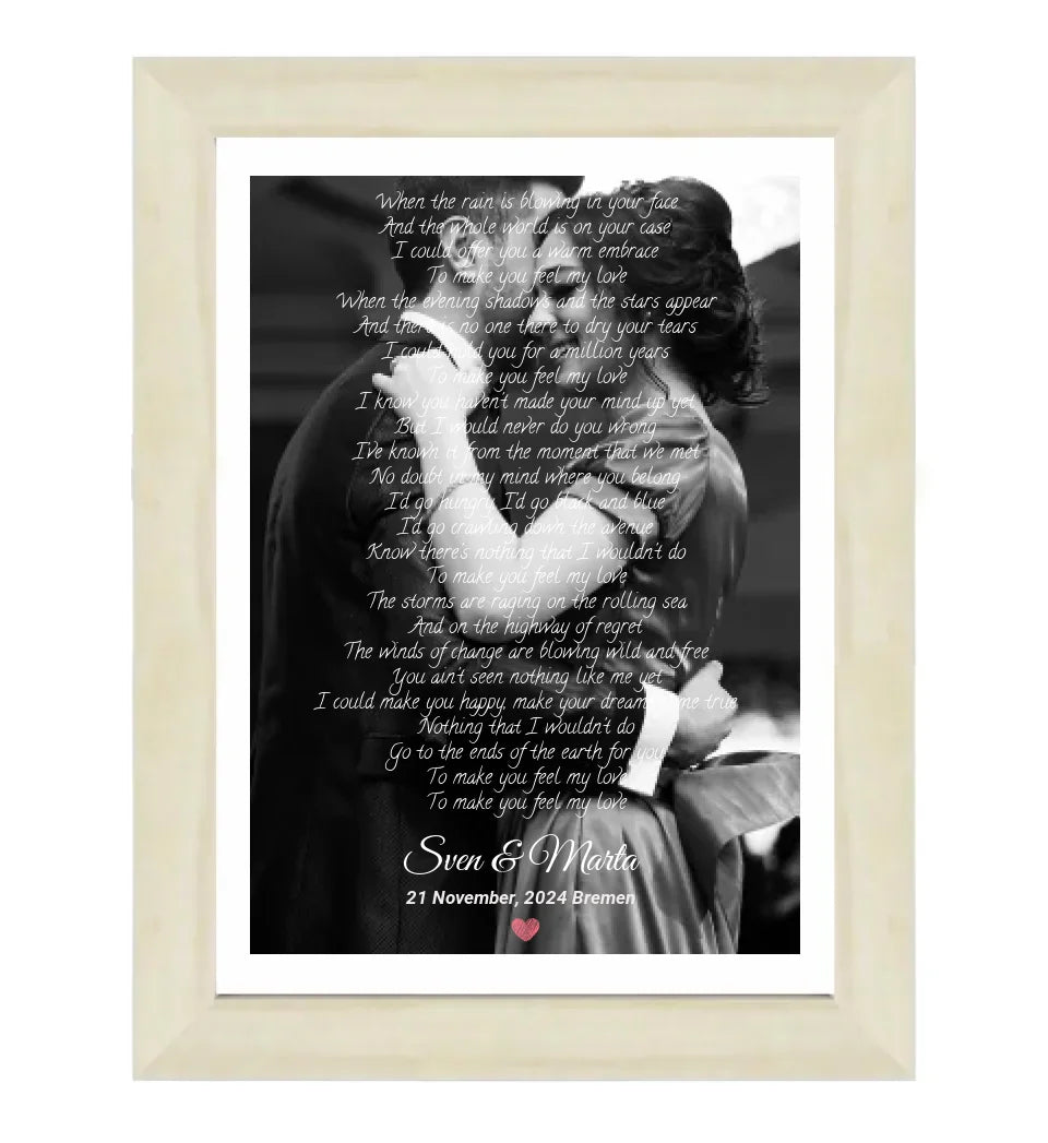 Hochzeit Songtext erster Tanz Bild mit Foto Geschenk - Cantty