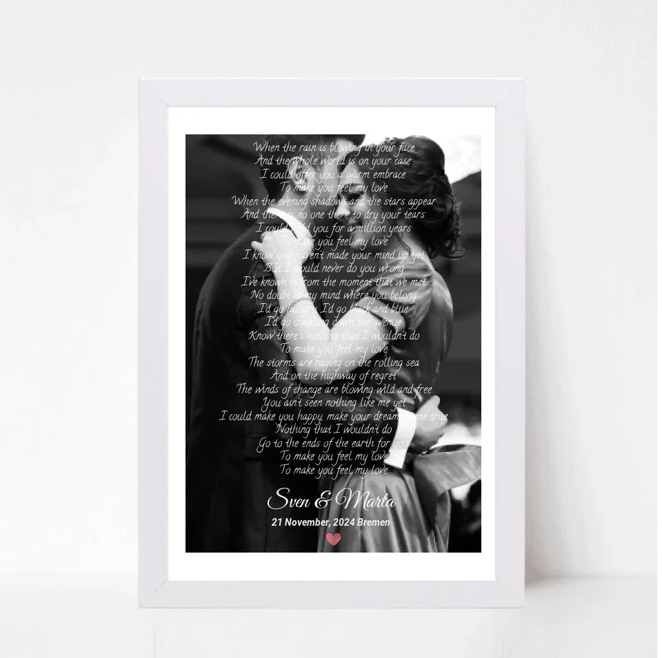 Hochzeit Songtext erster Tanz Bild mit Foto Geschenk - Cantty