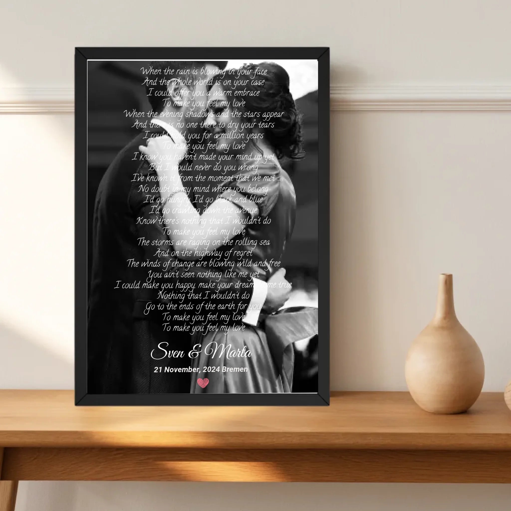 Hochzeit Songtext erster Tanz Bild mit Foto Geschenk - Cantty