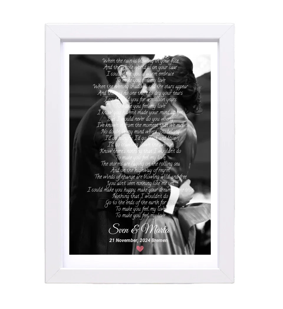 Hochzeit Songtext erster Tanz Bild mit Foto Geschenk - Cantty