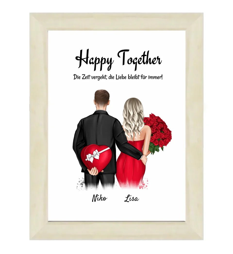 Hochzeitstag Bild Geschenk personalisiert für Mann & Frau - Cantty