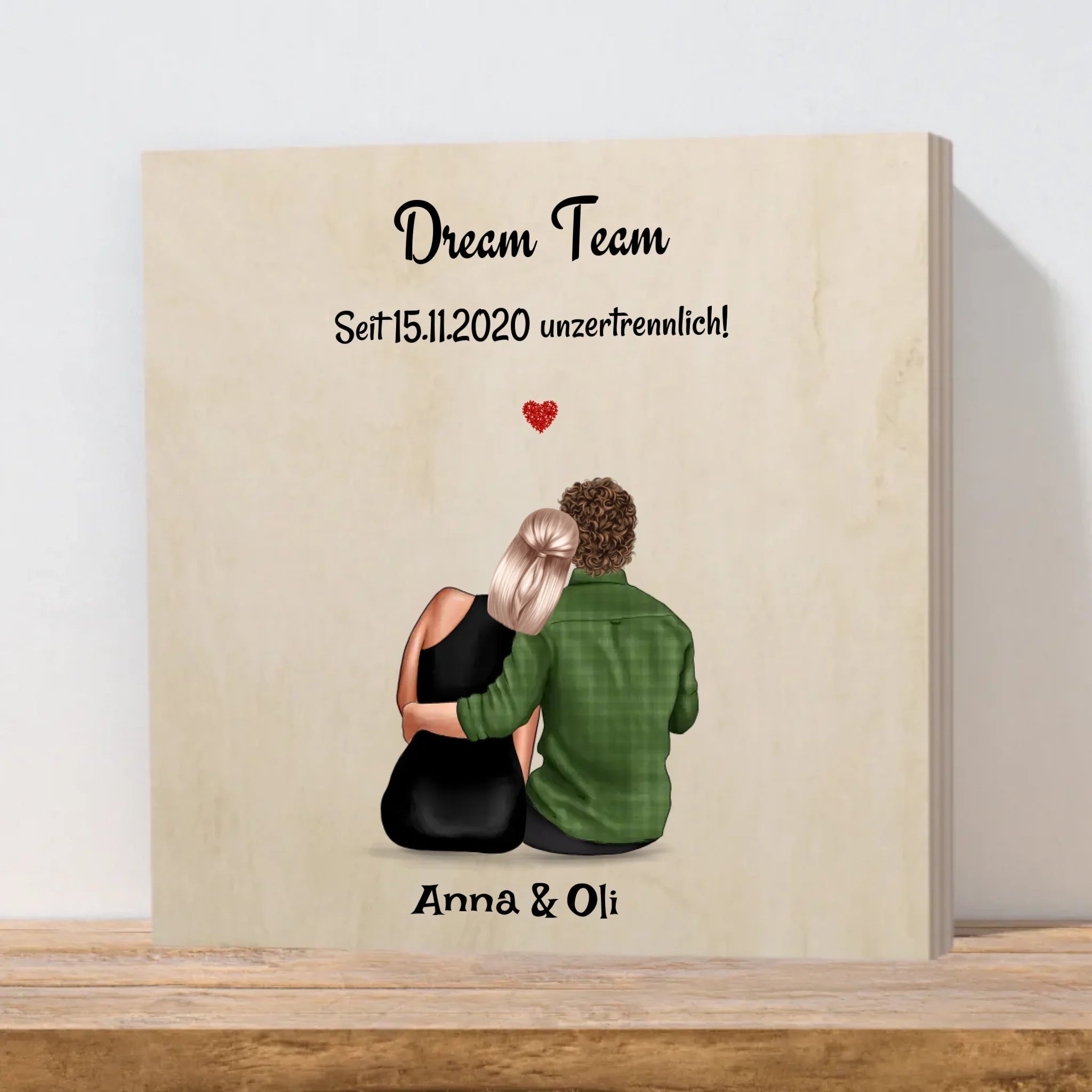 Hochzeitstag Geschenk Holzdruck Bild personalisiert - Cantty