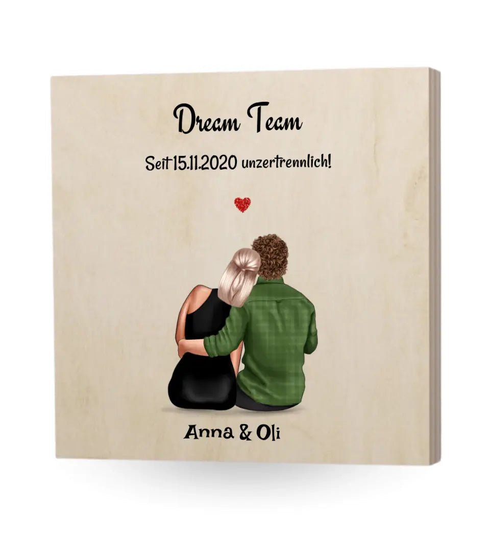 Hochzeitstag Geschenk Holzdruck Bild personalisiert - Cantty