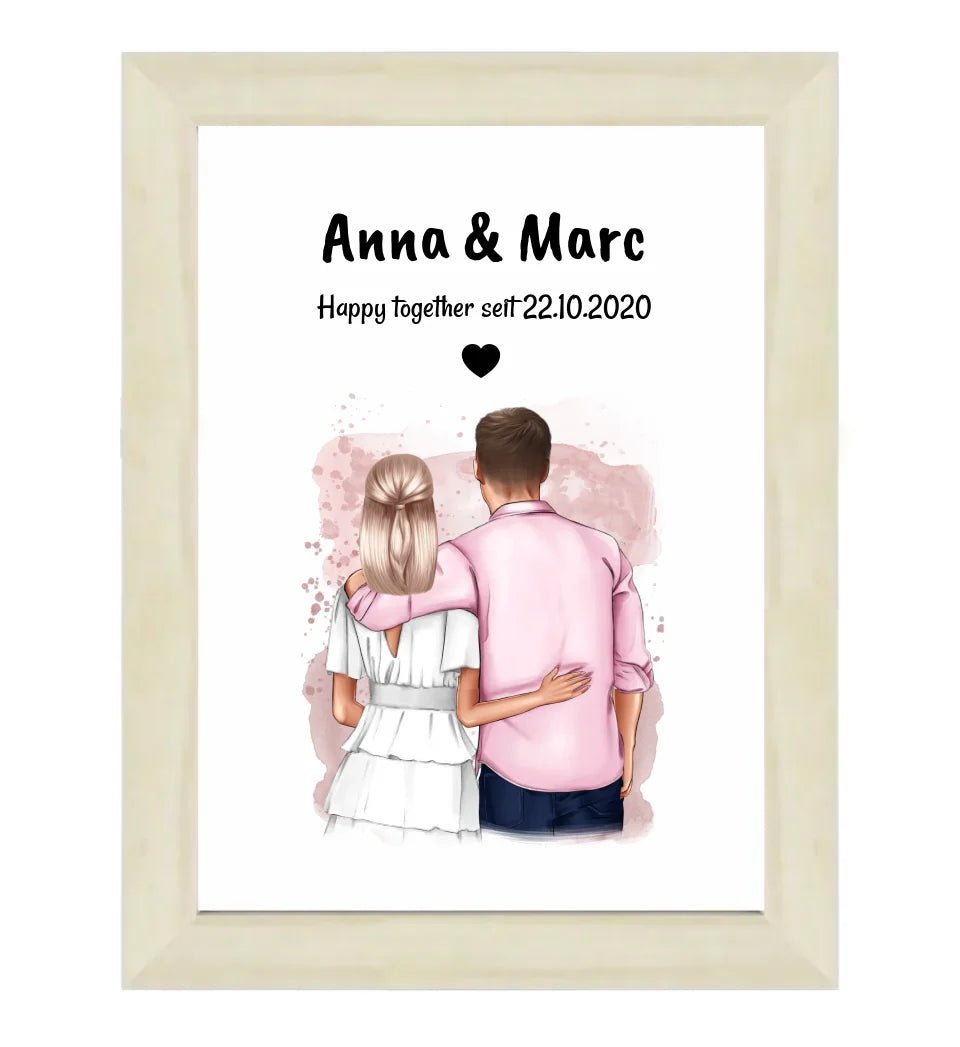 Hochzeitstag Geschenk Paar Poster personalisiert - Cantty