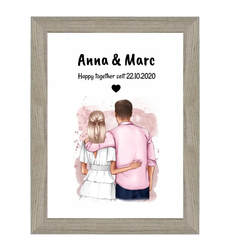 Hochzeitstag Geschenk Paar Poster personalisiert - Cantty