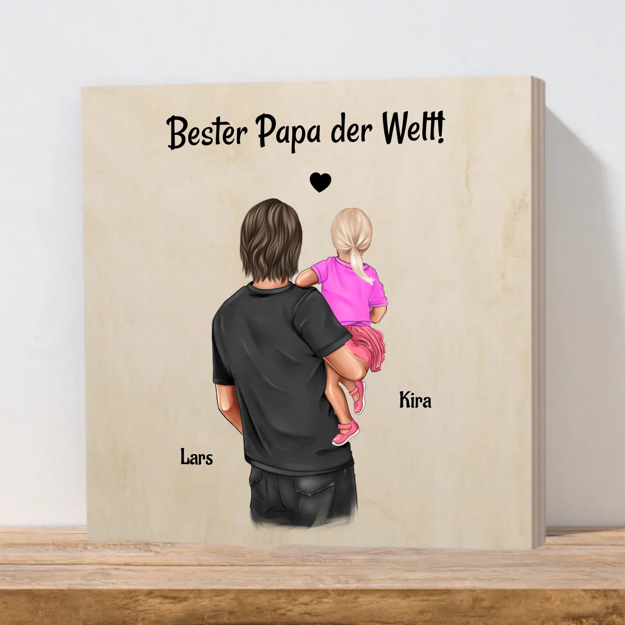 Holzbild Geschenk für Papa kleine Tochter zum Geburtstag & Vatertag - Cantty