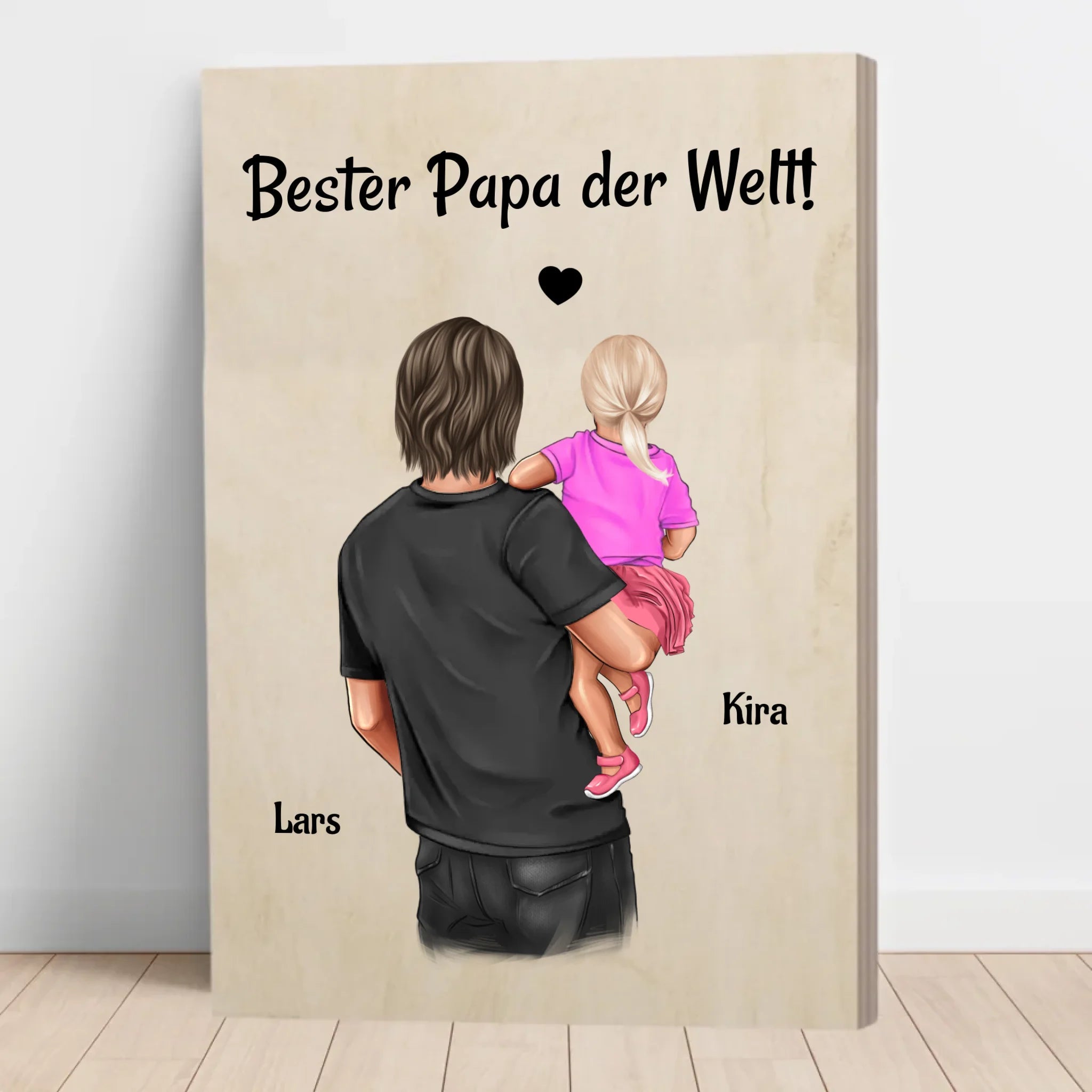 Holzbild Geschenk für Papa kleine Tochter zum Geburtstag & Vatertag - Cantty