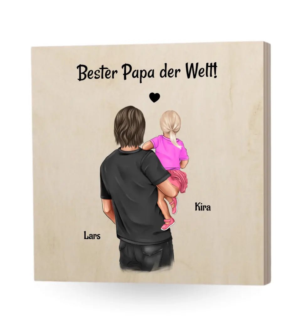 Holzbild Geschenk für Papa kleine Tochter zum Geburtstag & Vatertag - Cantty
