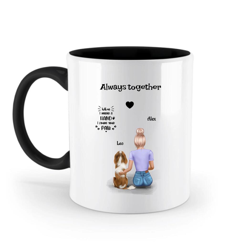 Hundebesitzerin Tasse personalisiert Frau mit Hund - Cantty