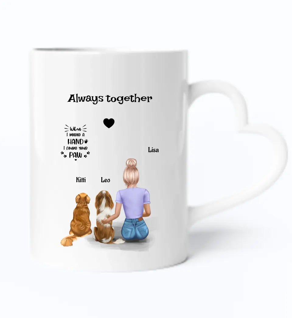 Hundeliebhaberin Tasse personalisiert mit 2 Hunde - Cantty