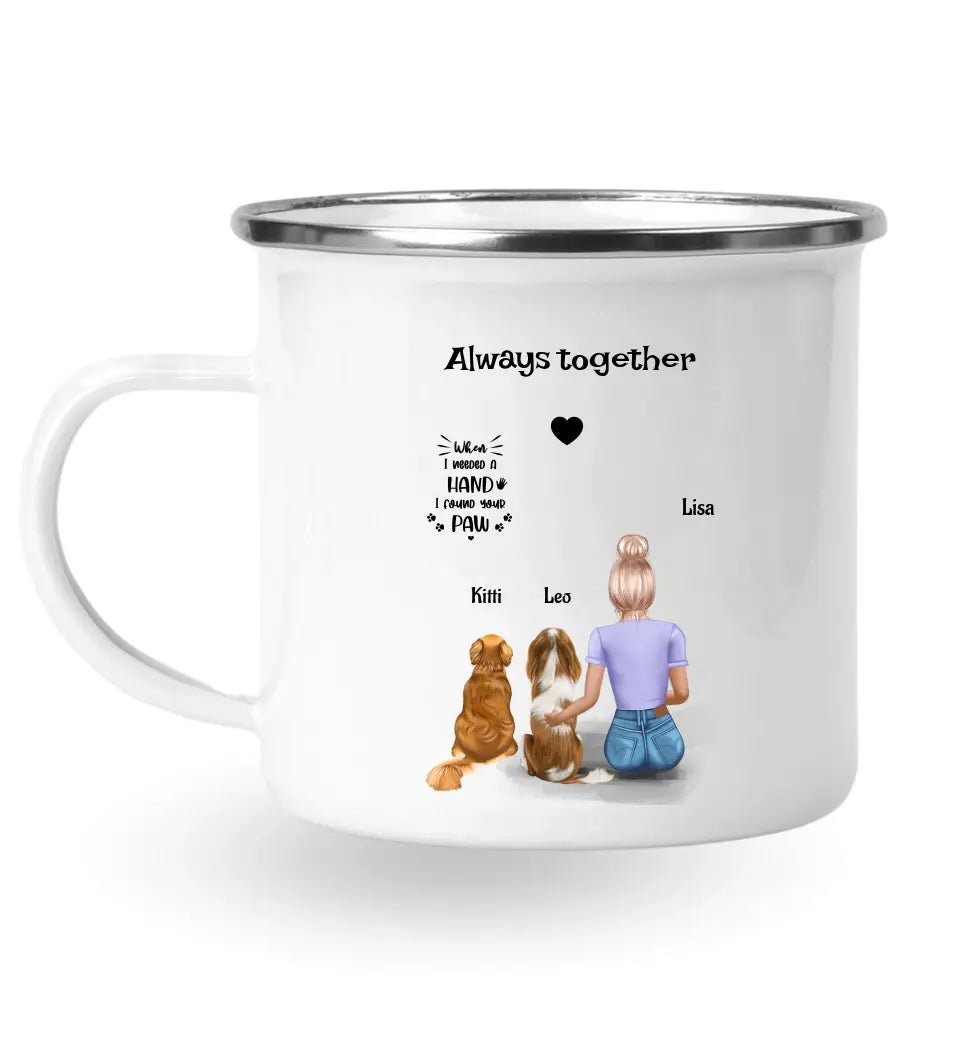 Hundeliebhaberin Tasse personalisiert mit 2 Hunde - Cantty