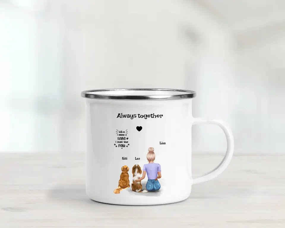 Hundeliebhaberin Tasse personalisiert mit 2 Hunde - Cantty