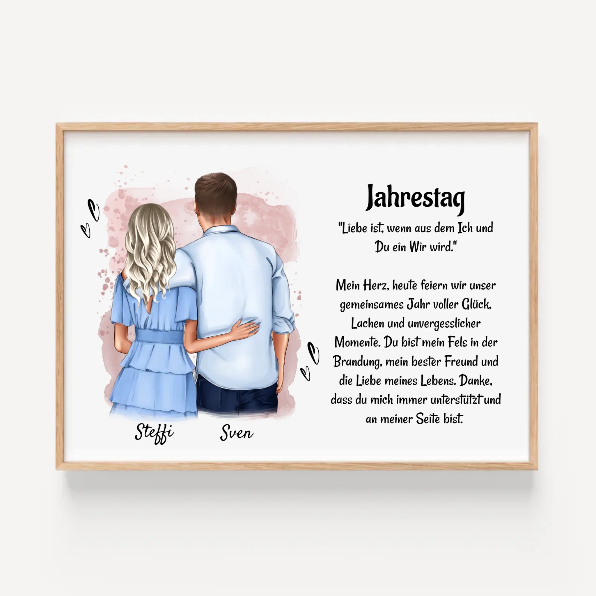 Jahrestag Paar Poster Bild Karte Mann und Frau Geschenk personalisiert - Cantty