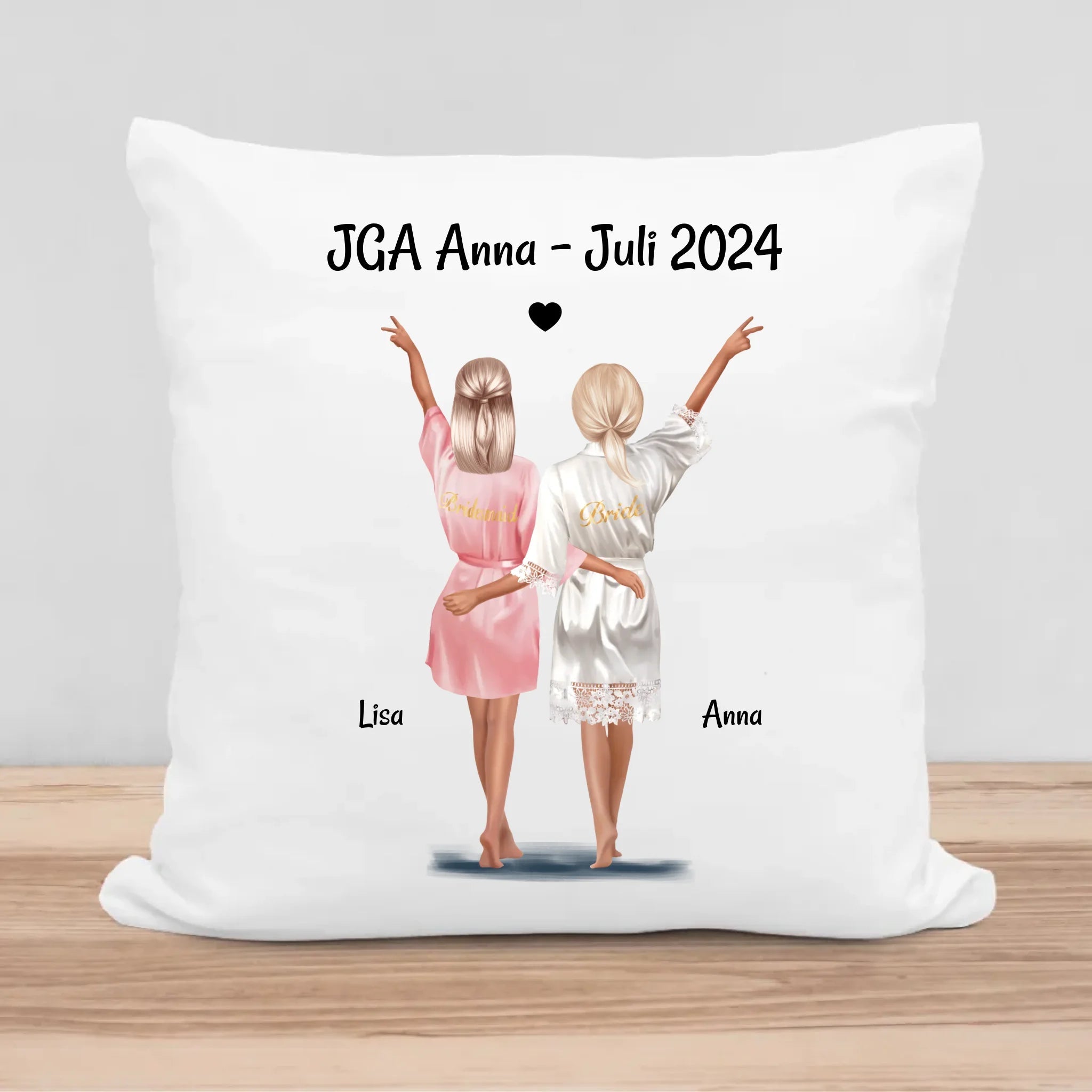 JGA Geschenk Kissen Braut Brautjungfer Bild personalisiert - Cantty